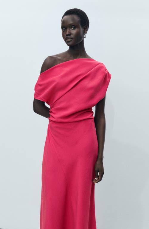Mango Asymmetric One-Shoulder Maxi Dress in Red | Lyst