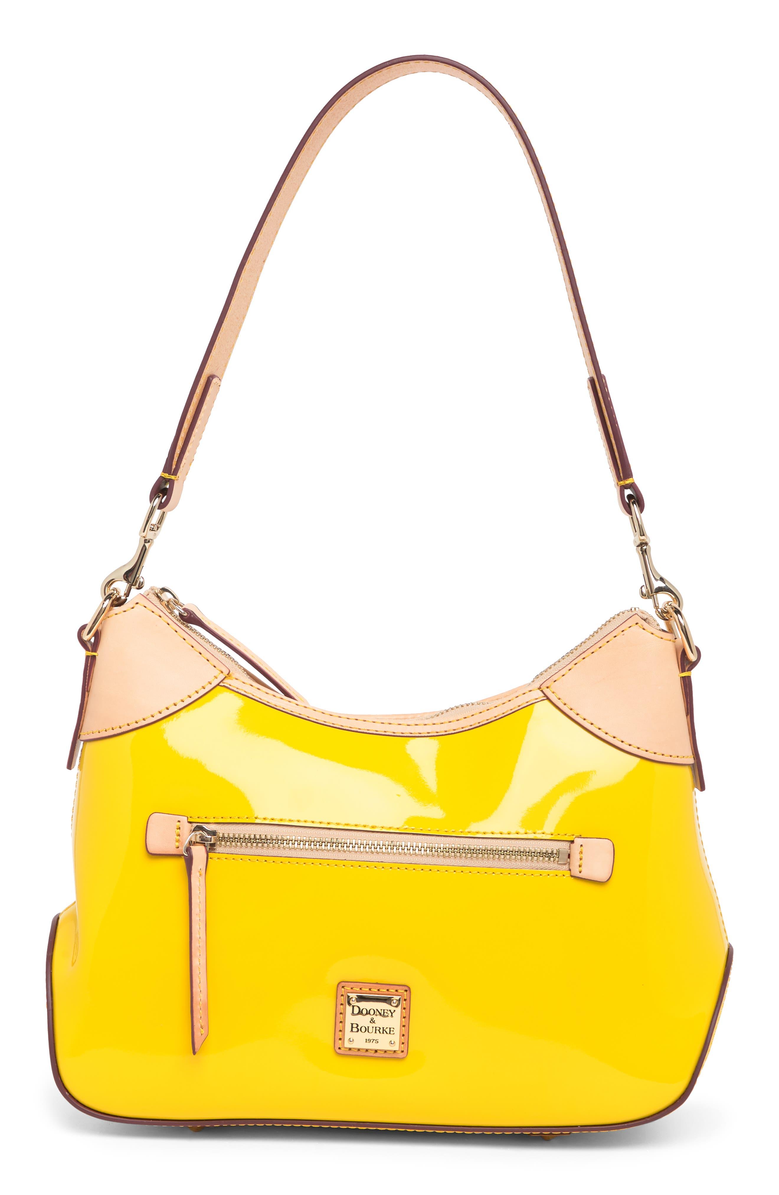 Dooney & Bourke Patent Leather Hobo Bag in Yellow | Lyst