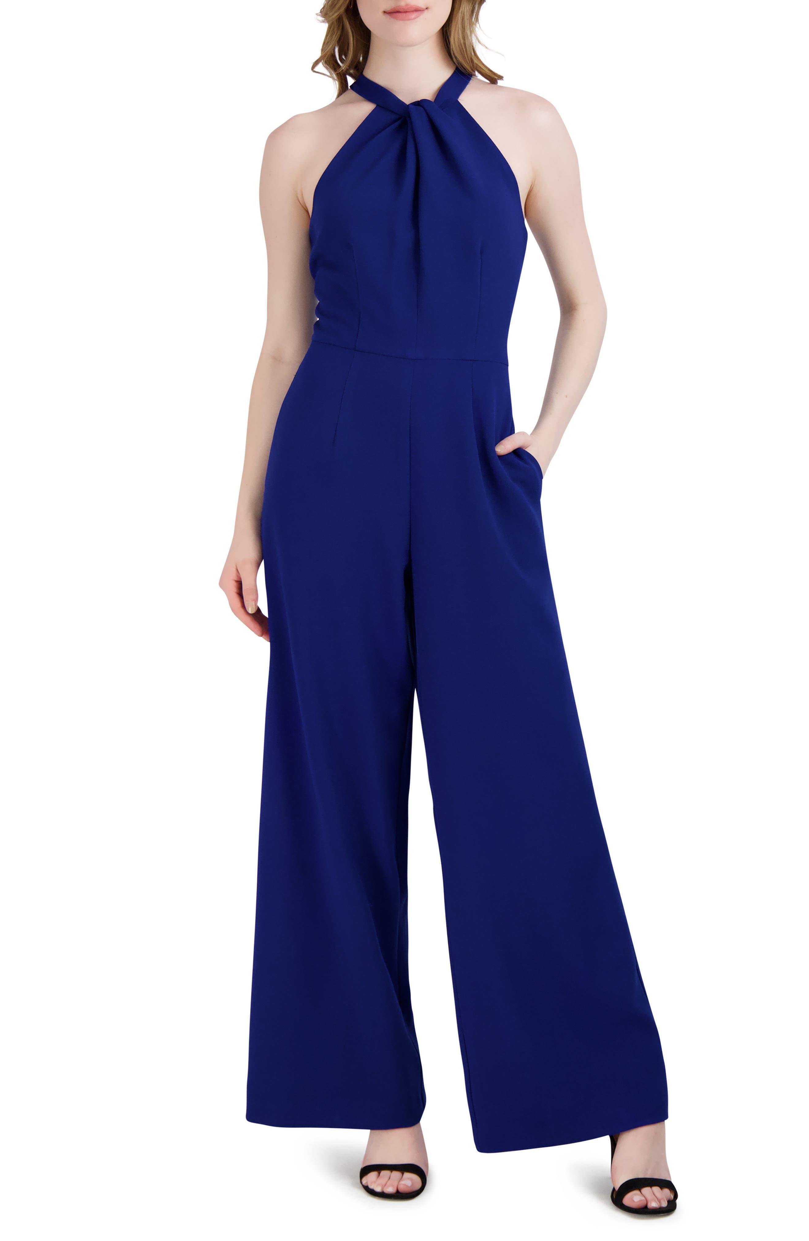 Julia Jordan Halter Neck Jumpsuit In Sapphire At Nordstrom Rack in Blue