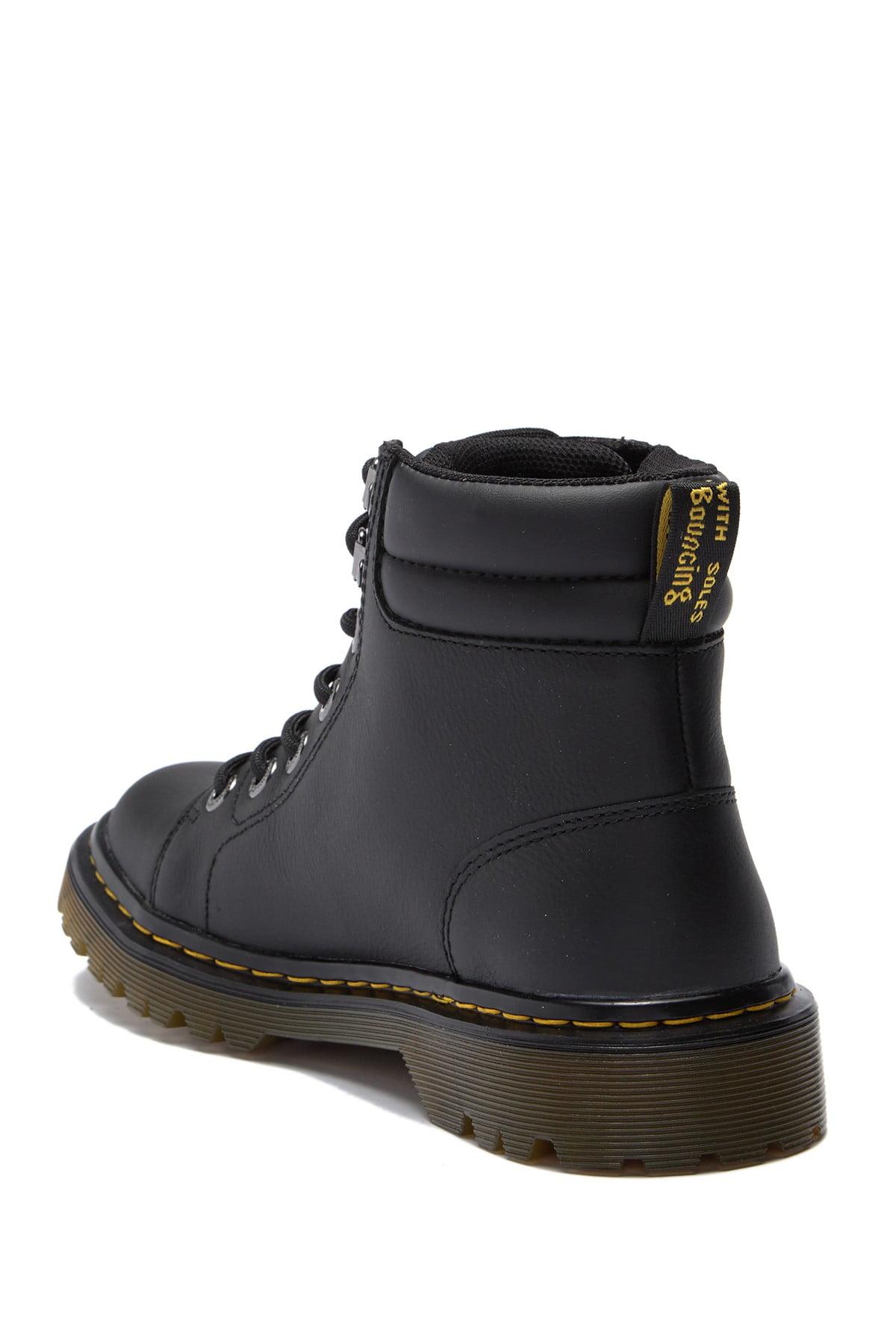 Dr. Martens Faora Mid Top Leather Boot in Black | Lyst