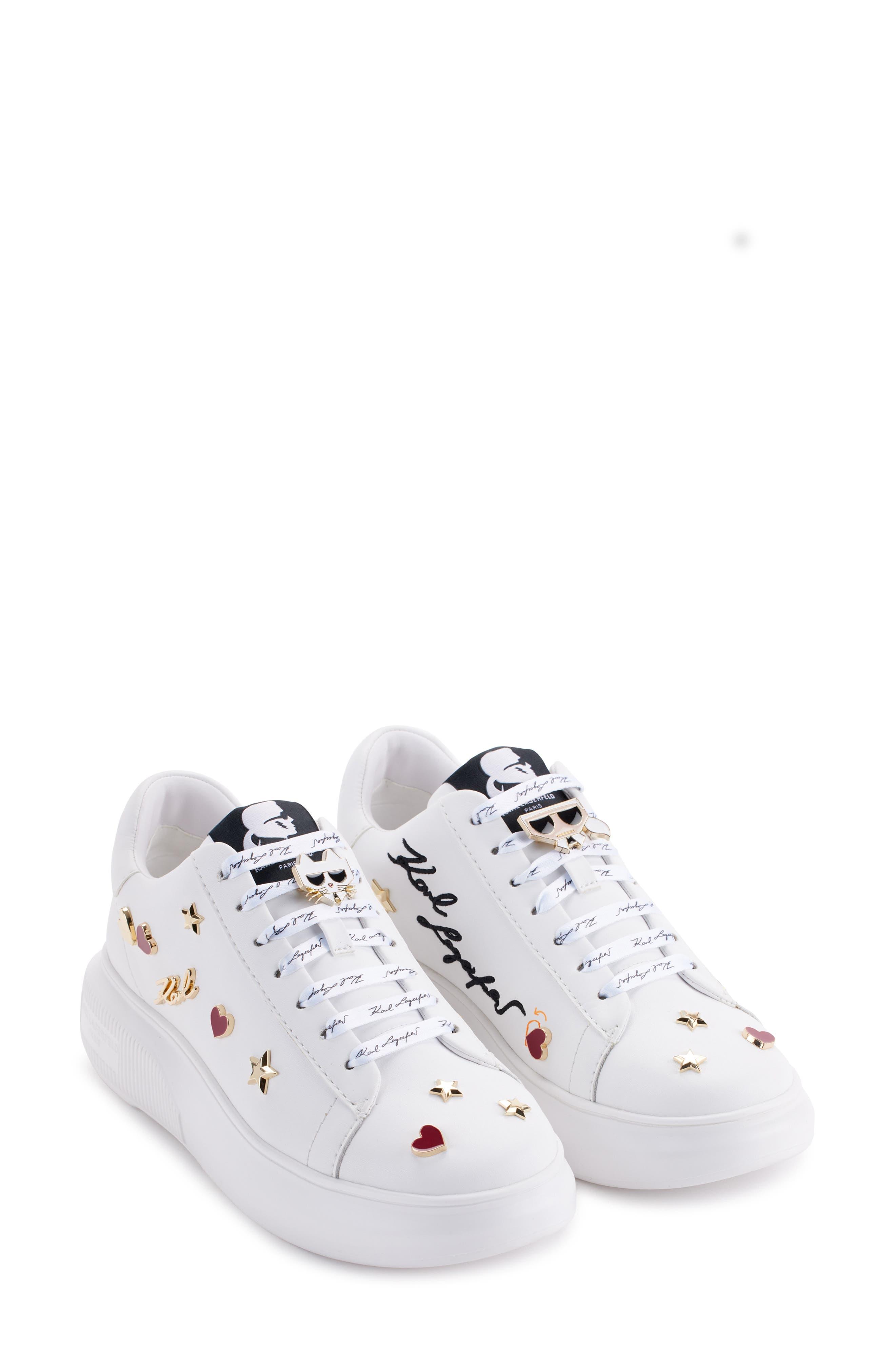 Karl Lagerfeld Kenna Stud Sneaker in White | Lyst