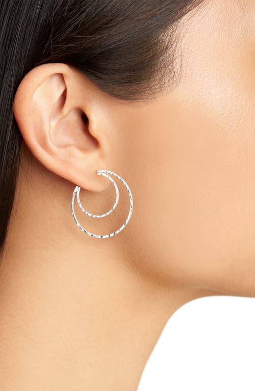Argento Vivo Sterling Silver Argento Vivo Sterling Sterling Hammered Double Crescent Hoop Earrings in White Lyst