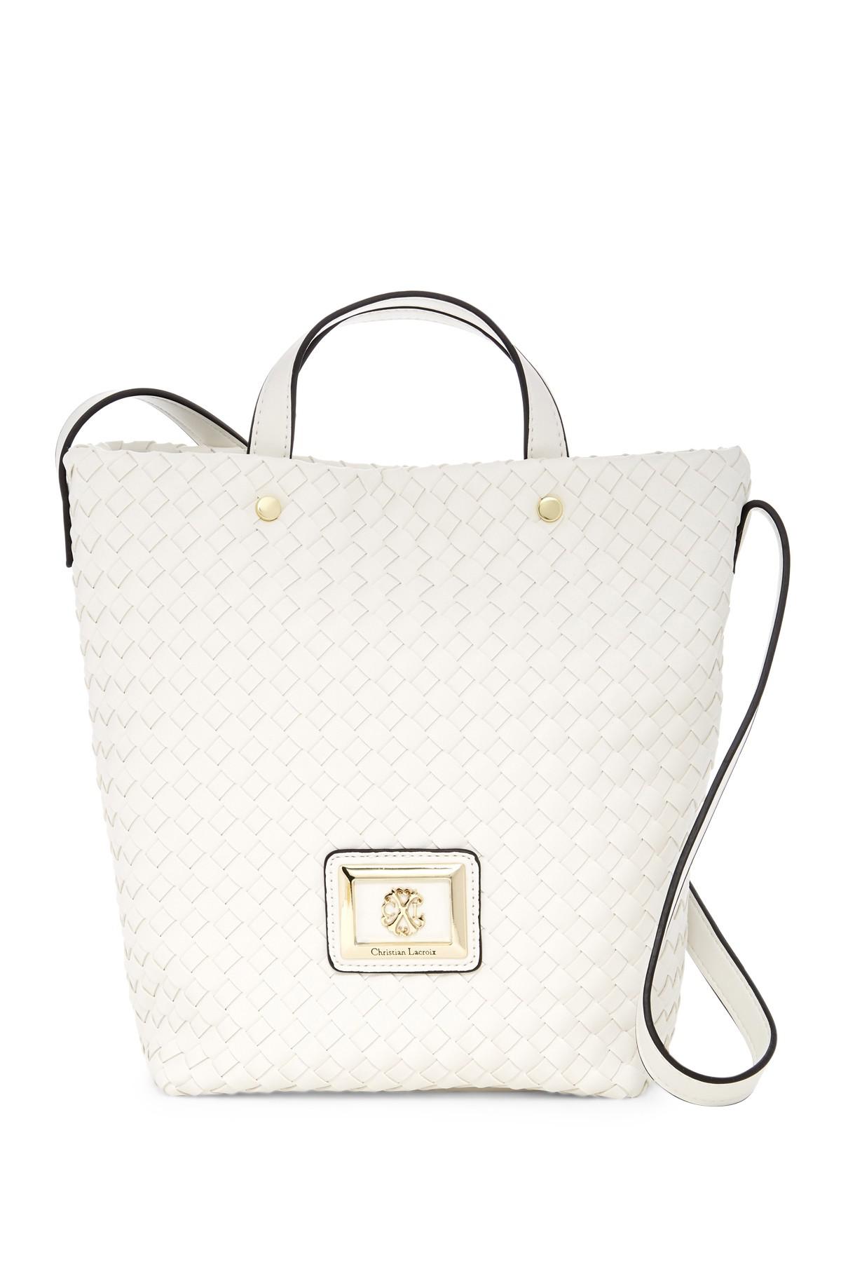 Custodian two weeks passage CXL by Christian Lacroix Liza Woven Shoulder Bag in White | Lyst