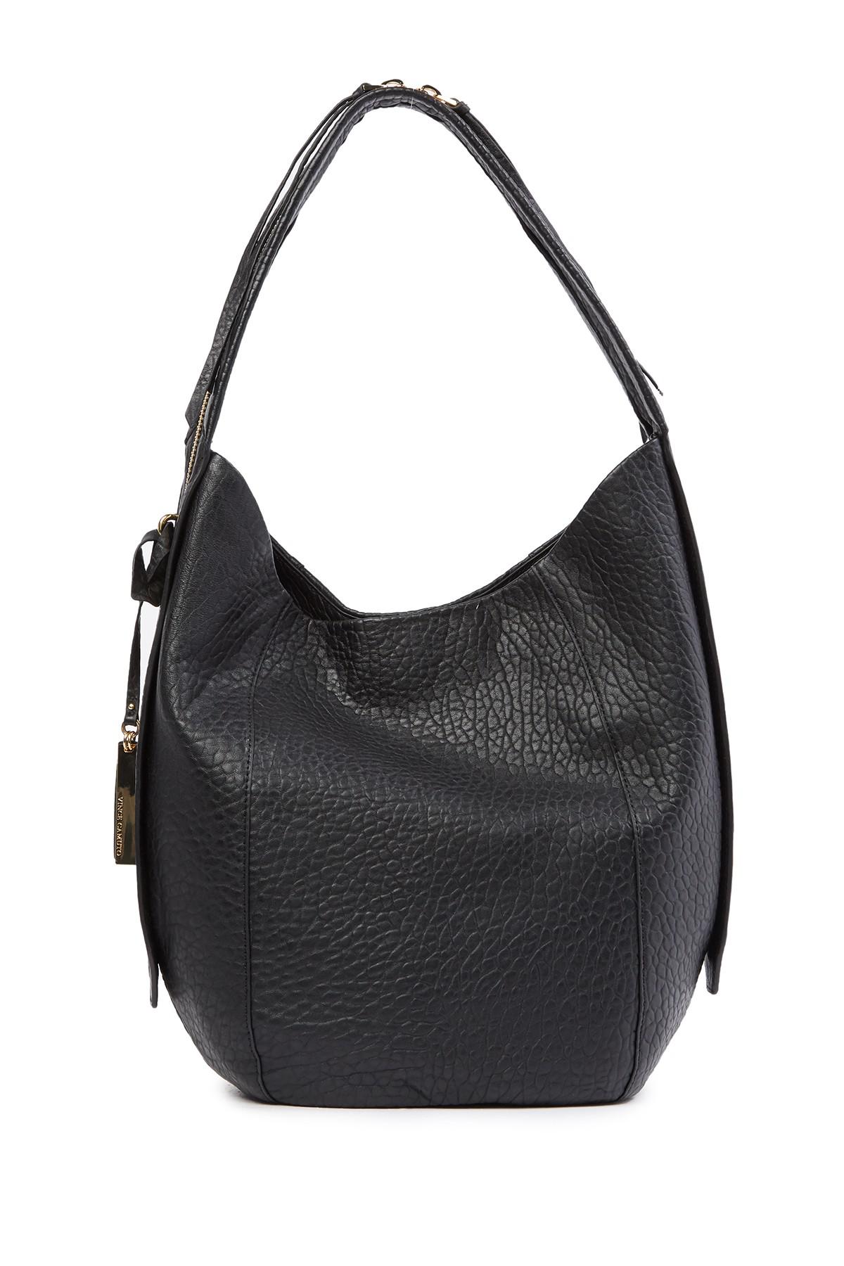 Vince Camuto Siny Leather Hobo Bag in Black - Lyst