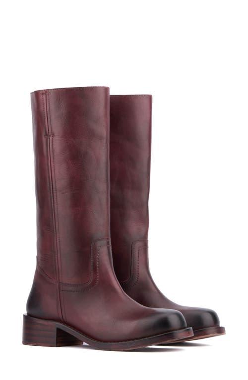 Vintage Foundry Knee-High Burgundy Leather Boots in Brown Lyst