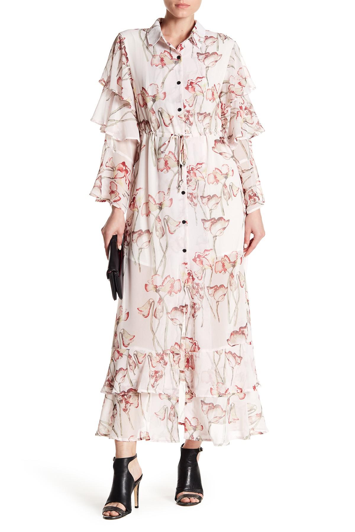 religion prosperity ruffle maxi dress