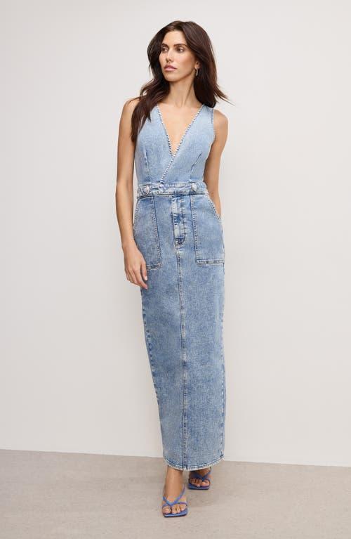 good american fit for success denim maxi dress Good American Fit For Success Denim Maxi Dress