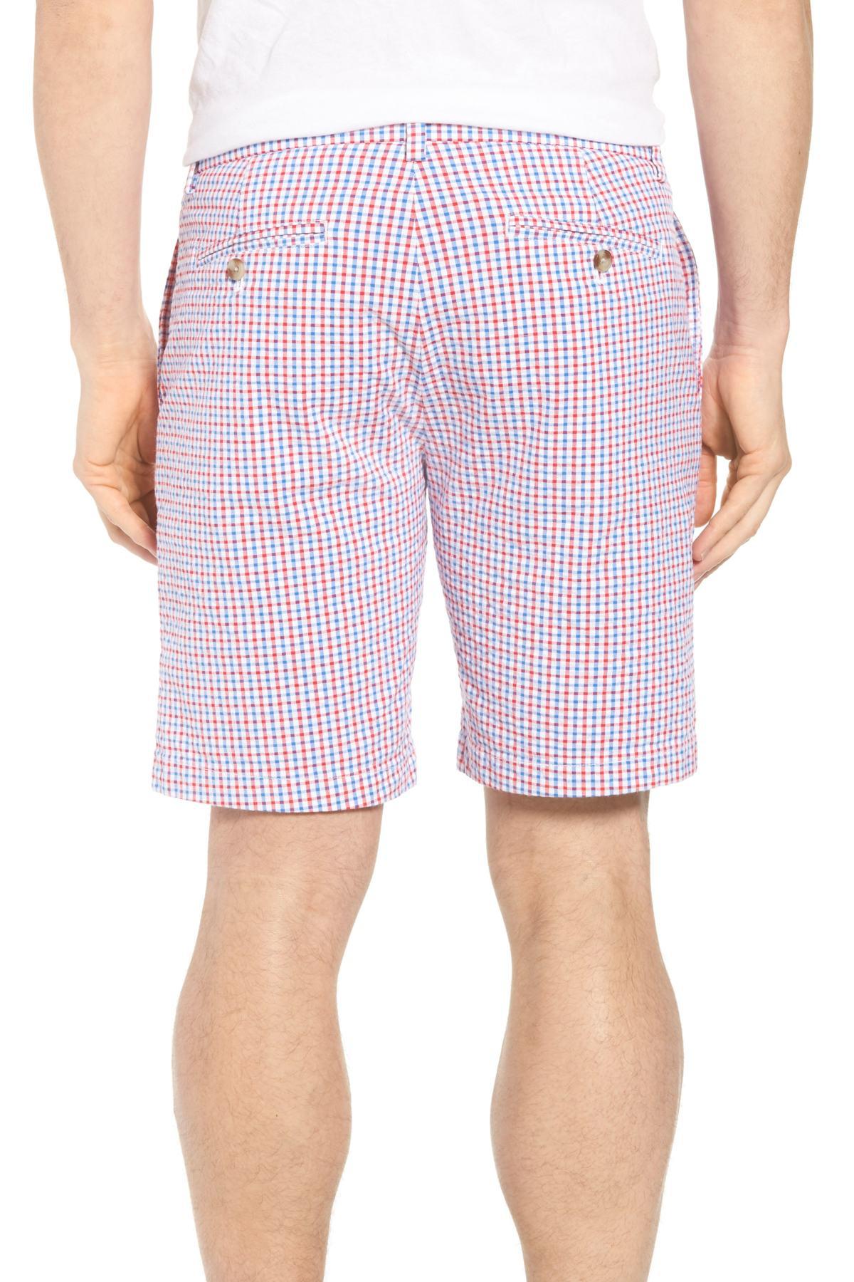 Vineyard Vines Cotton Gingham Seersucker Stretch Breaker Shorts for Men