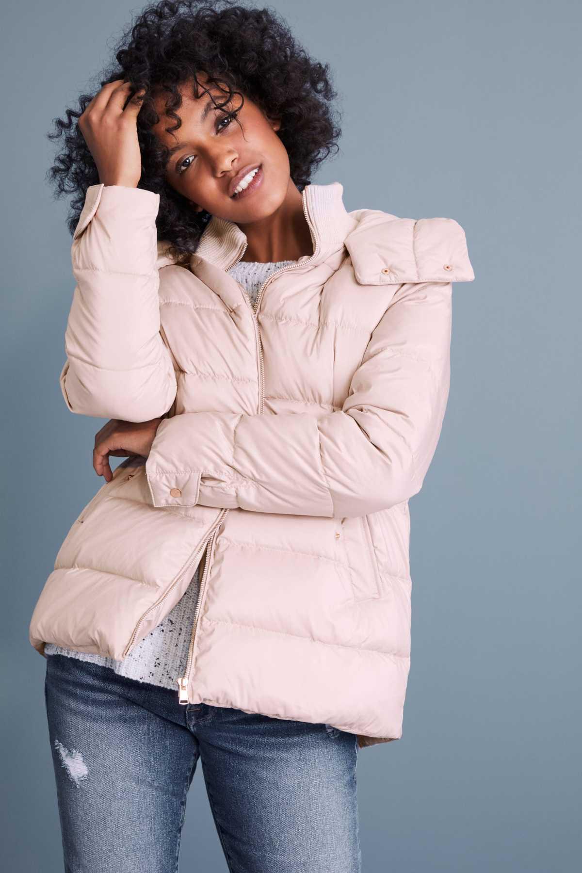 halogen hooded puffer jacket