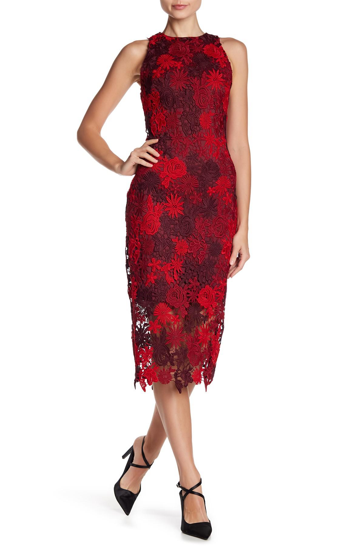 alexia admor floral lace midi dress