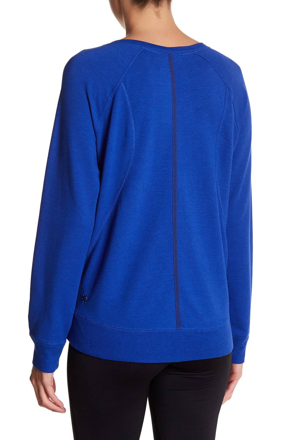 Zella Cotton Luxe Sport Sweatshirt in Blue Ultra (Blue) Lyst