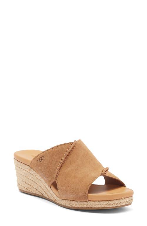 UGG Taia Wedge Heel Sandal in Brown | Lyst
