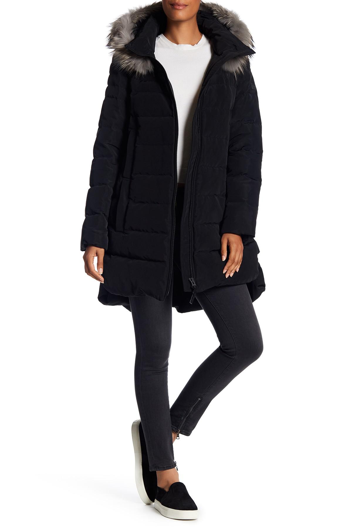 Derek Lam 10 Crosby Fox Fur Trim Down Parka