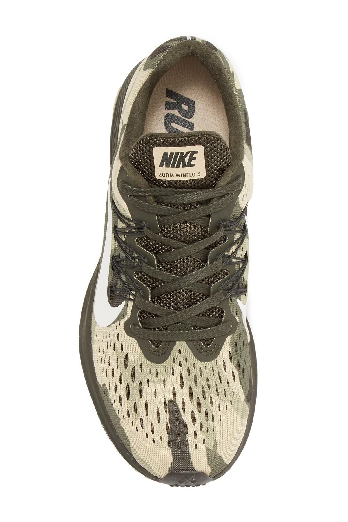 Coro arpón Supervisar Nike Air Zoom Winflo 5 Camo Running Shoe in Green for Men | Lyst
