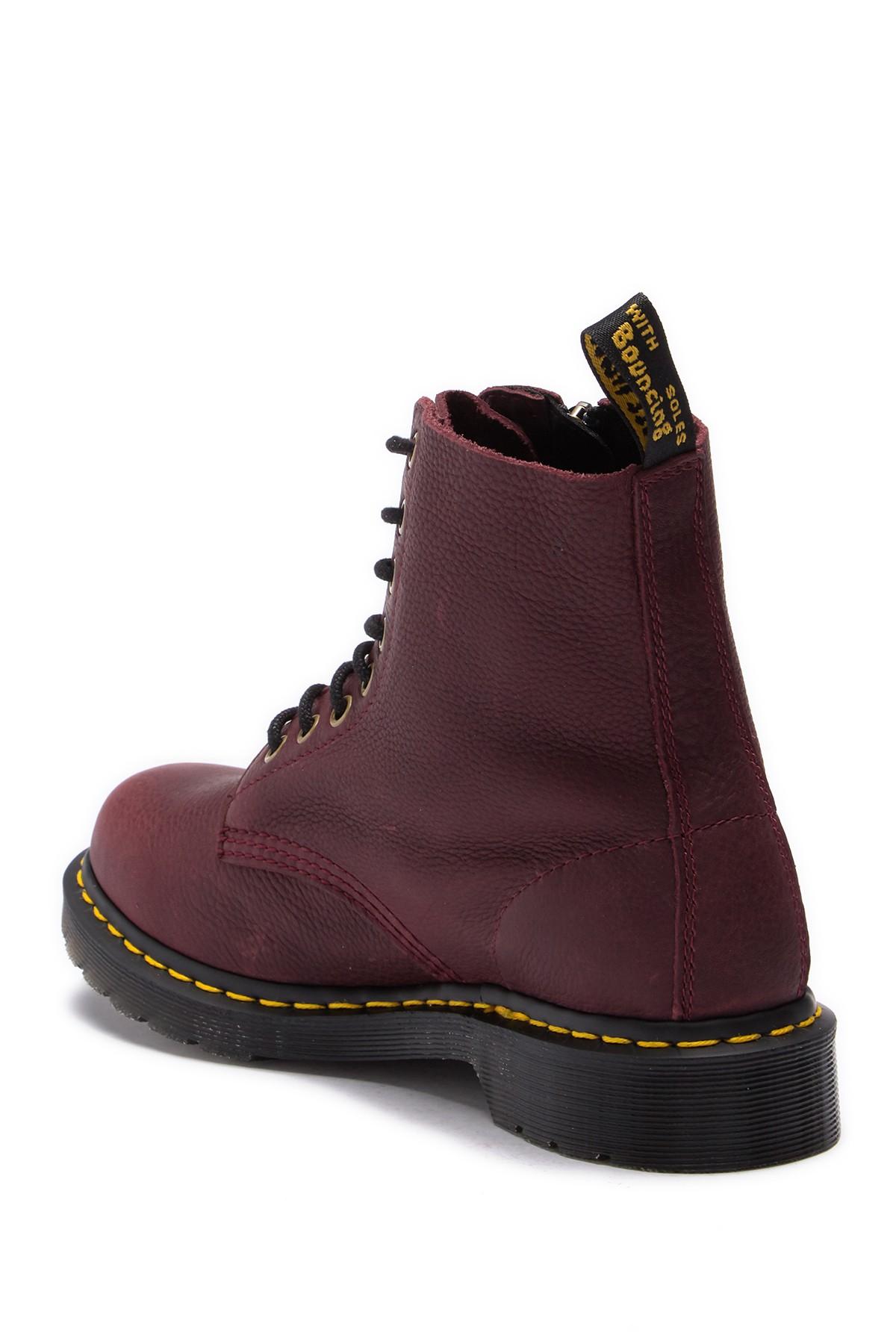 Dr. Martens Pascal W/ Zip (cherry Red Grizzly) Boots | Lyst