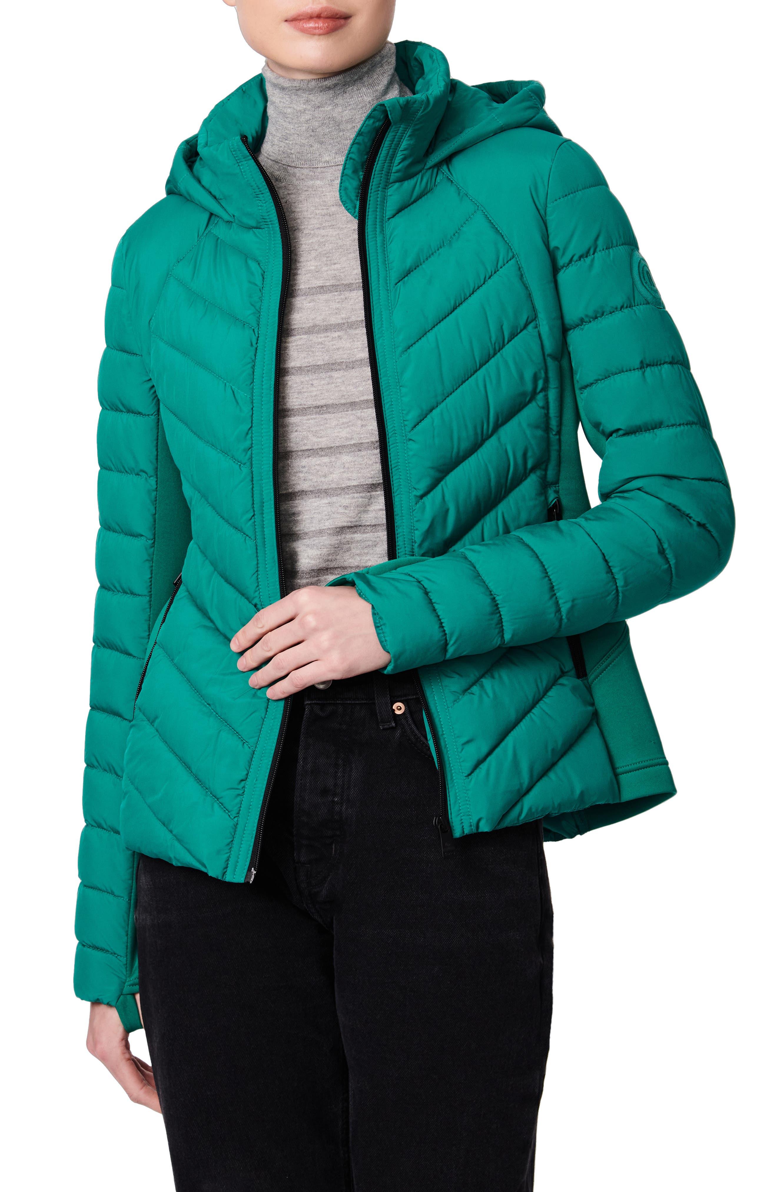 green quilted jacket