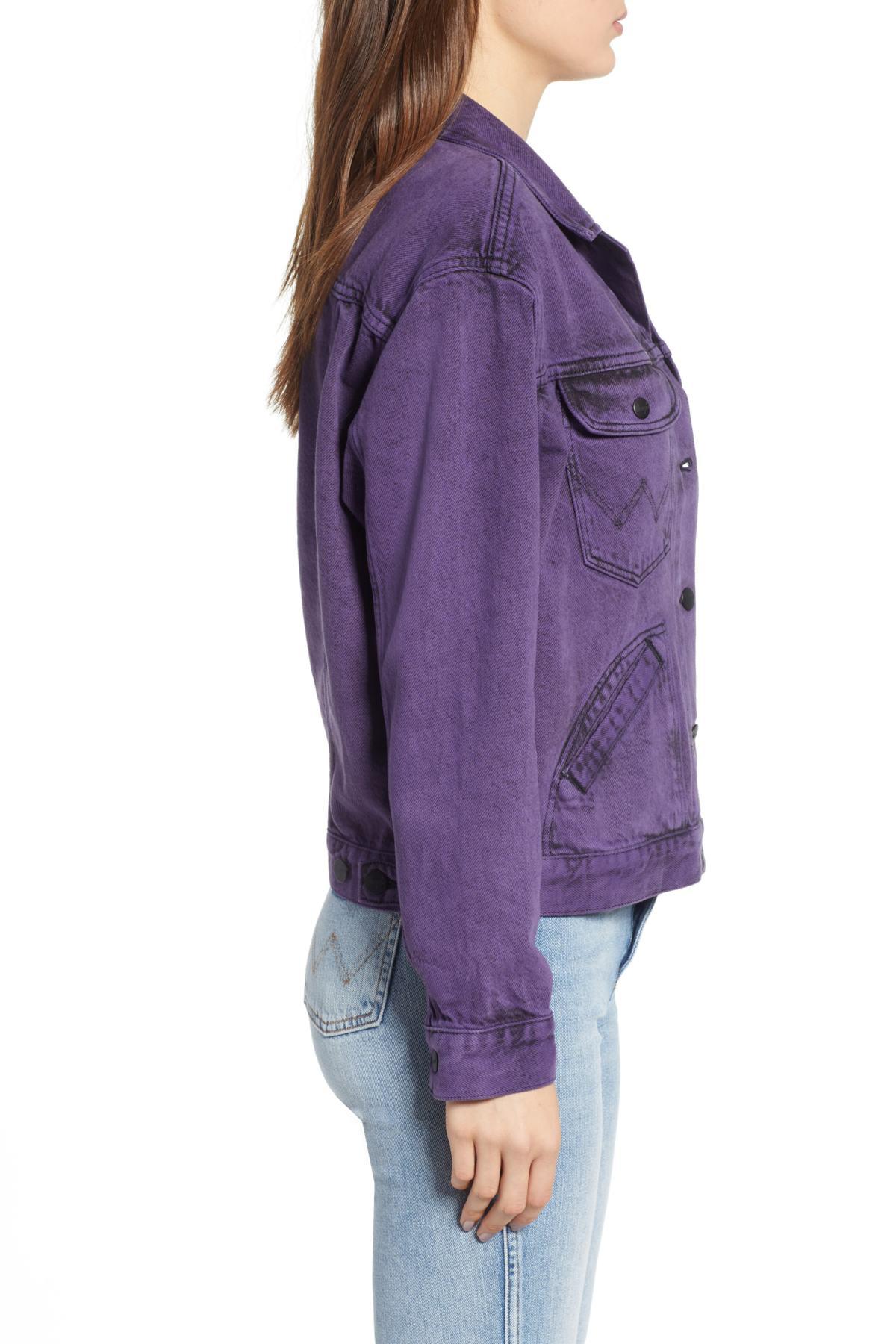 WRANGLER Retro 1970s Purple Pop Regular Denim Jacket