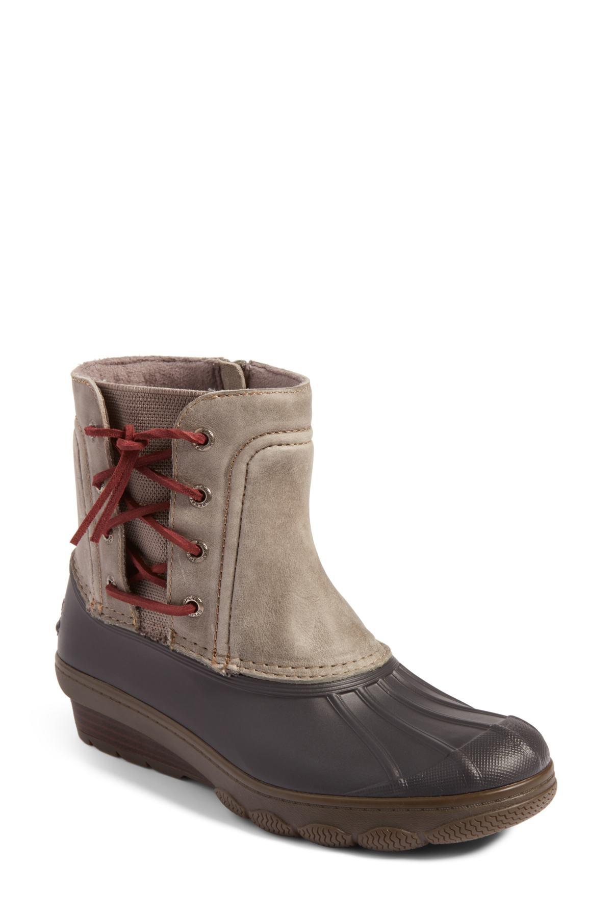 sperry saltwater wedge spray duckboot