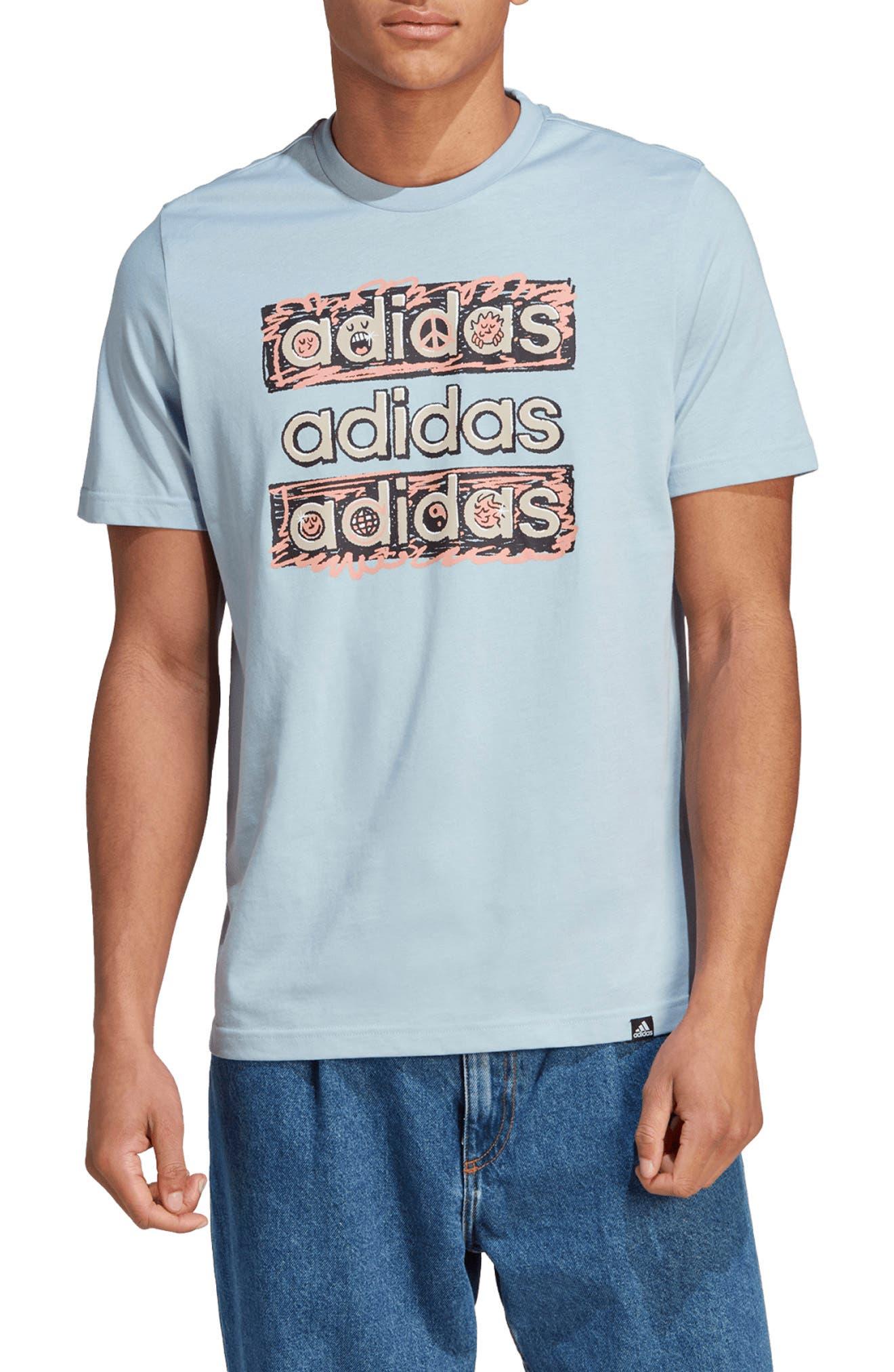 adidas Dream Doodle Graphic T-shirt in Blue for Men | Lyst