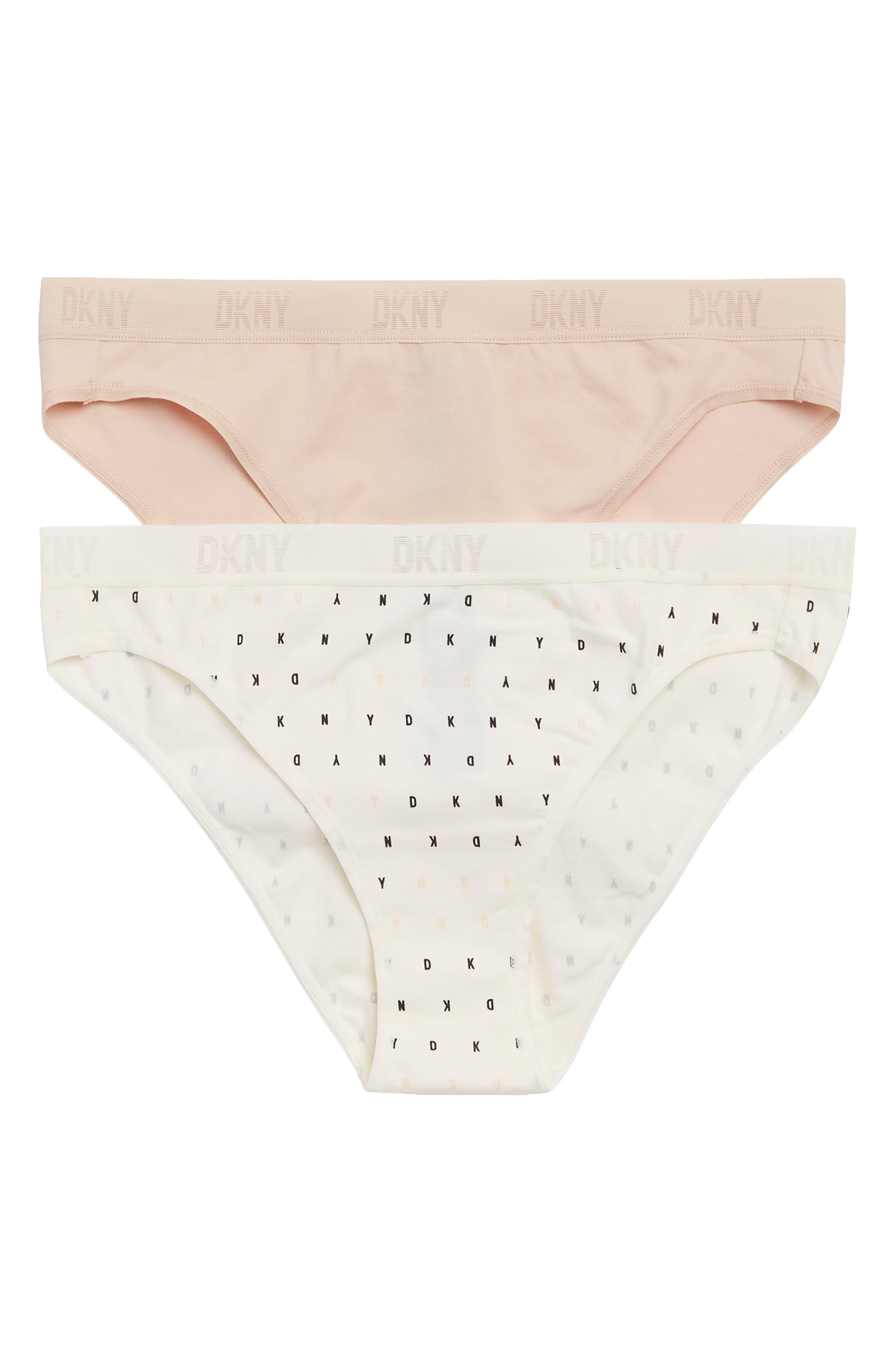 DKNY 2-pack Stretch Cotton Cheeky Bikini Panties in White | Lyst