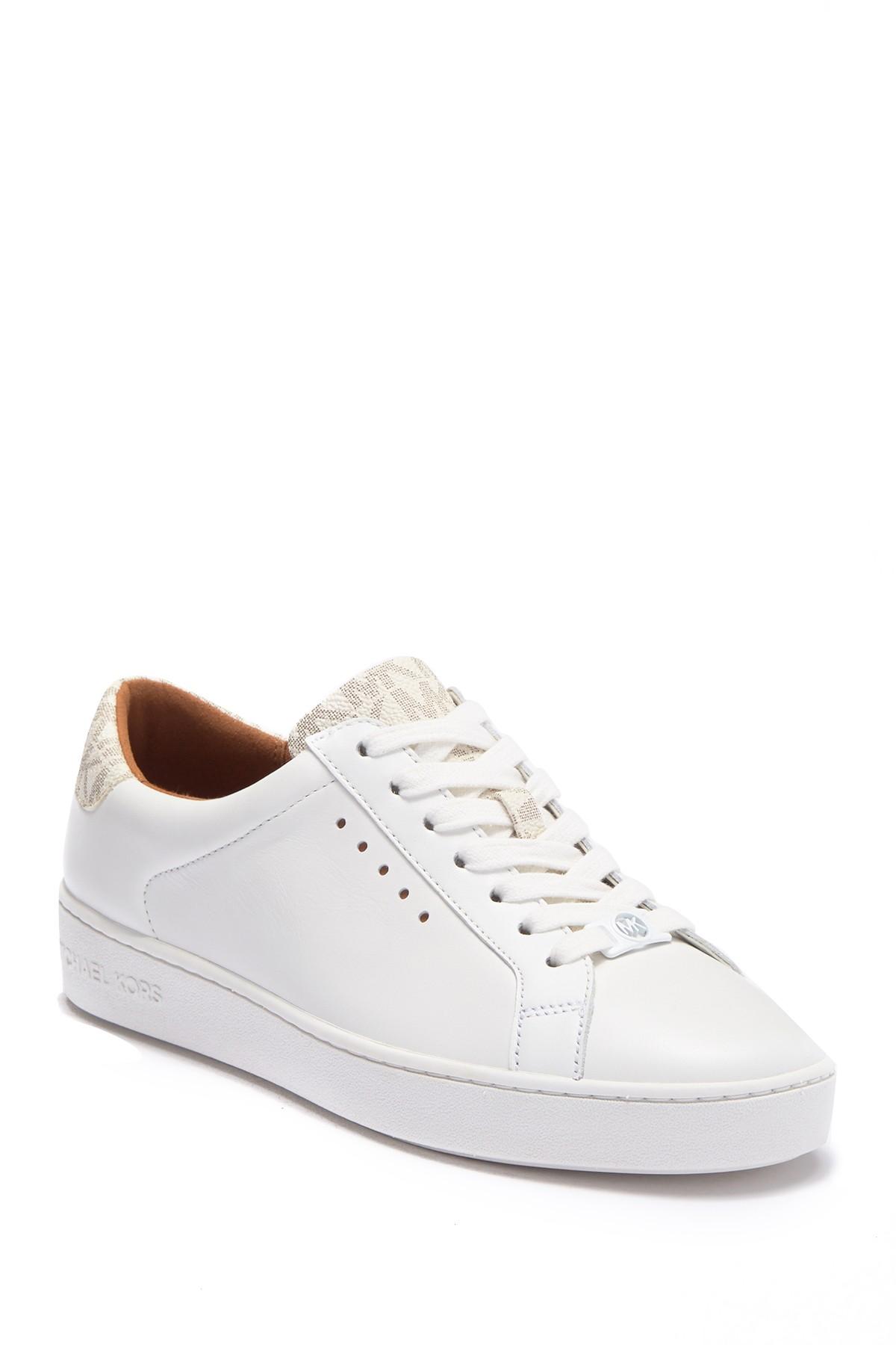 michael michael kors irving leather and logo sneaker