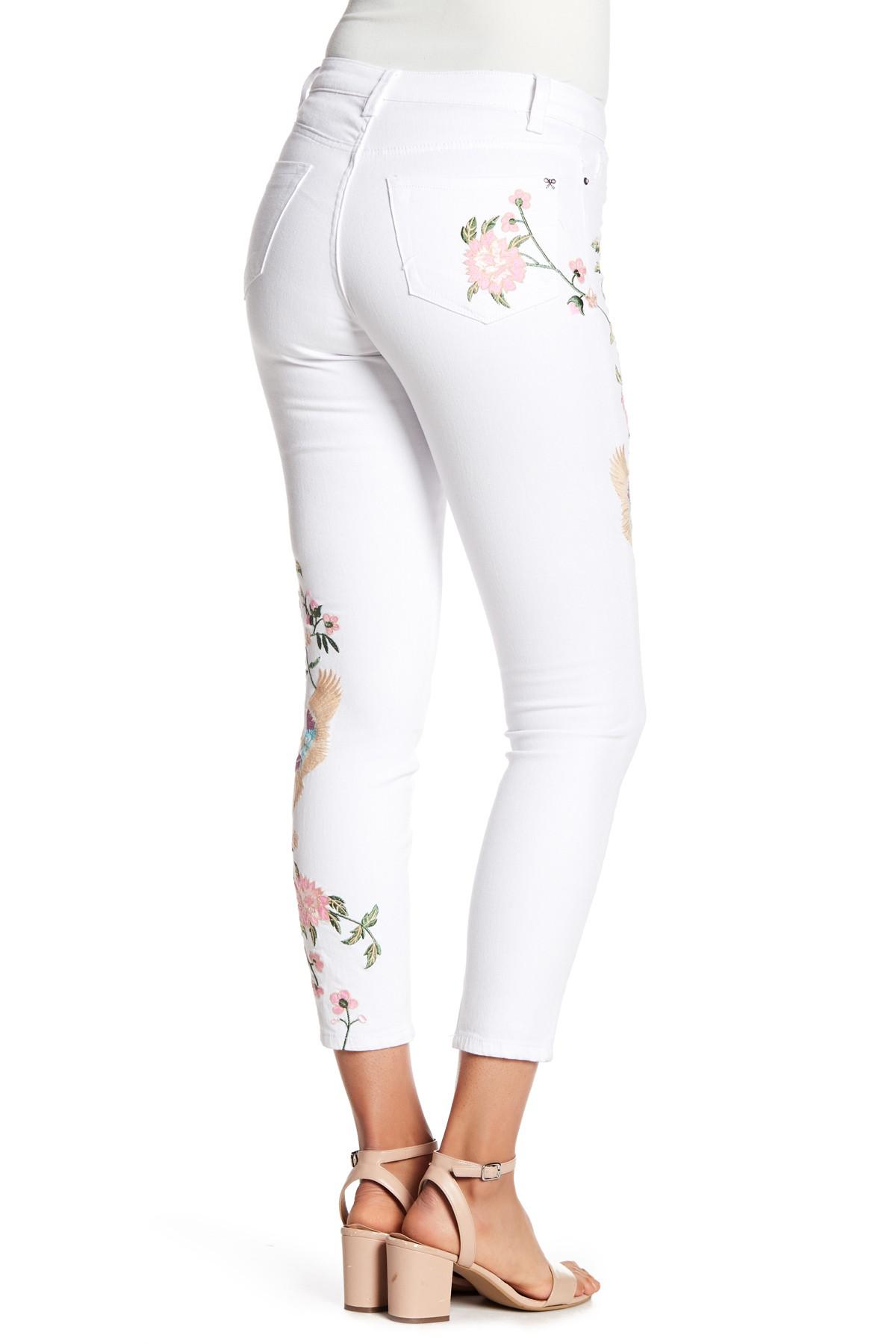 nanette lepore embroidered jeans