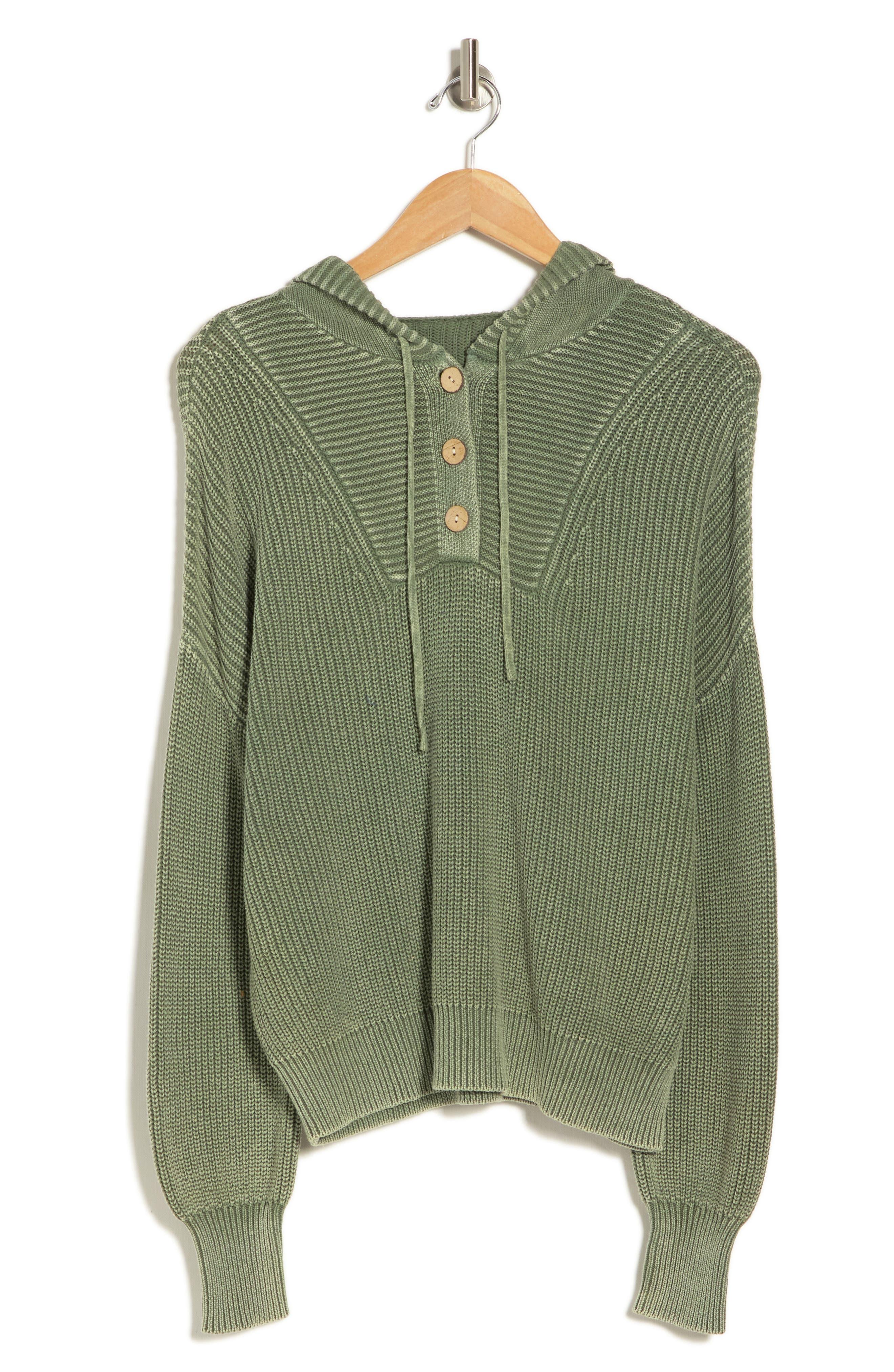 Cotton henley deals sweater