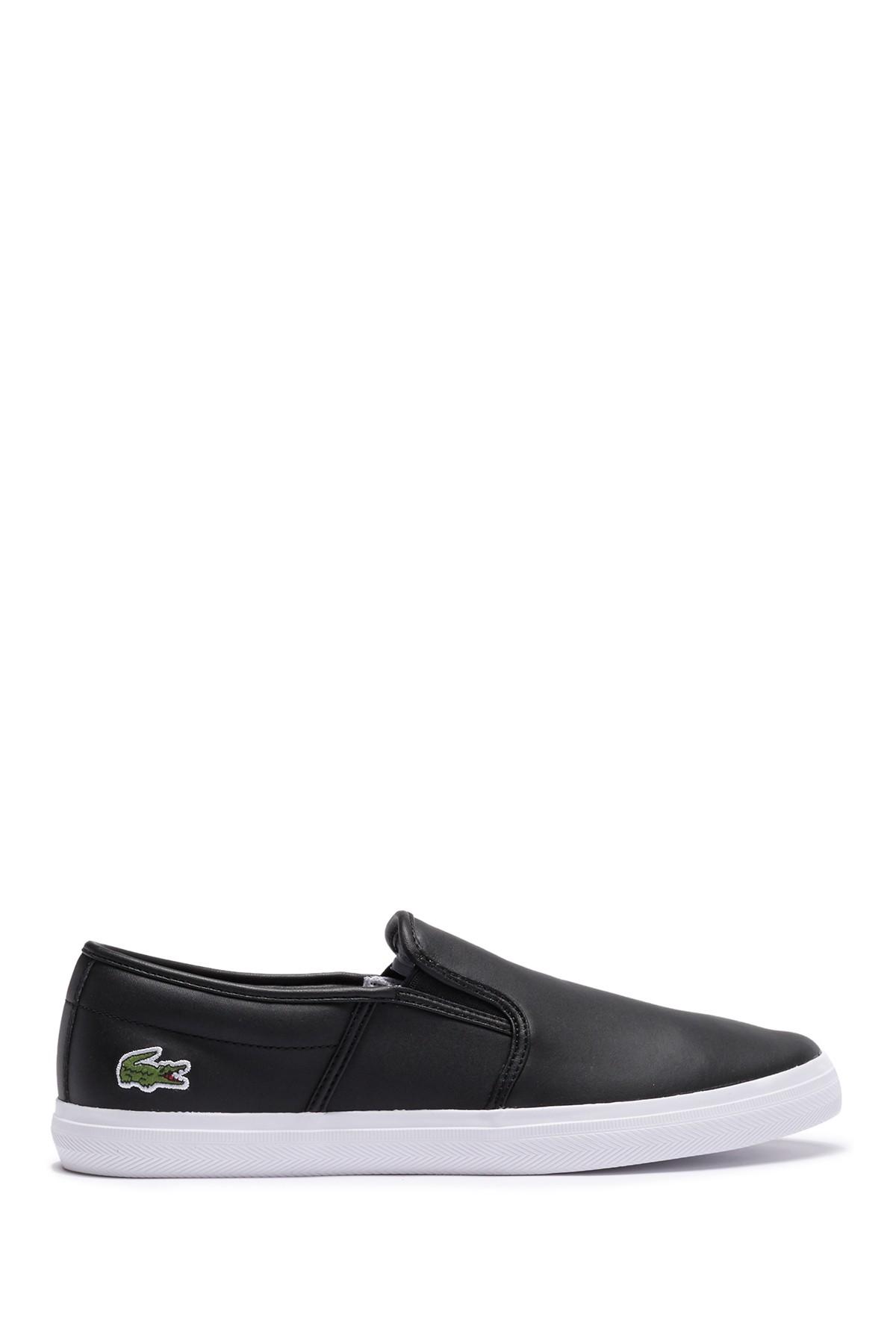 Lacoste Tatalya Leather Slip-on Sneaker in Black/White (Black) for Men |  Lyst