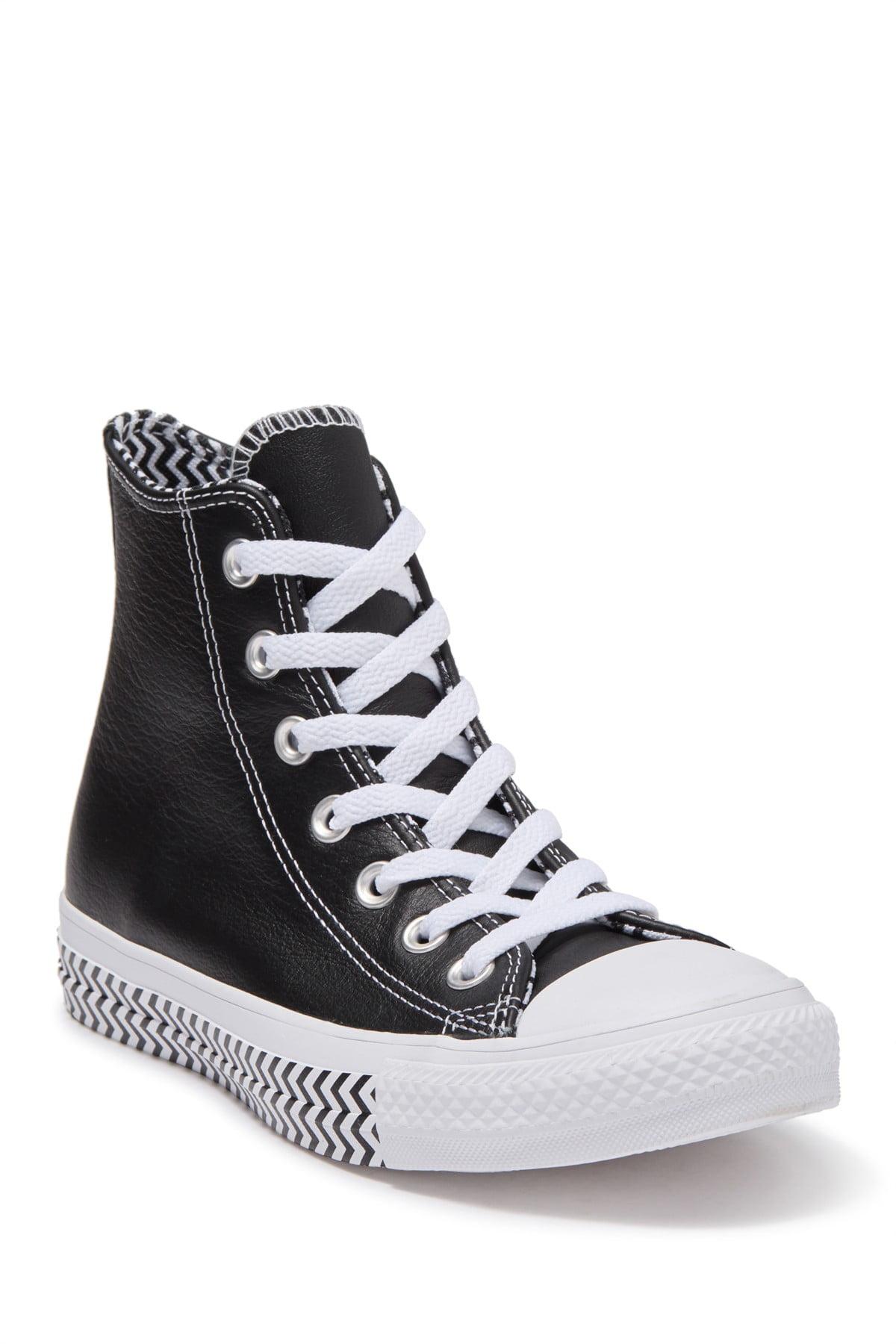 Converse Leather Chuck Taylor All Star 564943c Hi-top Trainers in  Black/White (Black) | Lyst