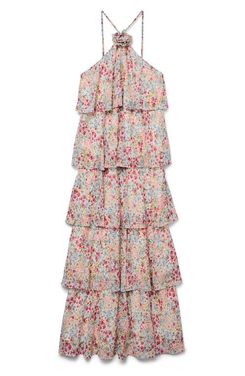 lana ruffle tiered halter dress vero moda Vero Moda Lana Ruffle Tiered Halter Dress in Natural