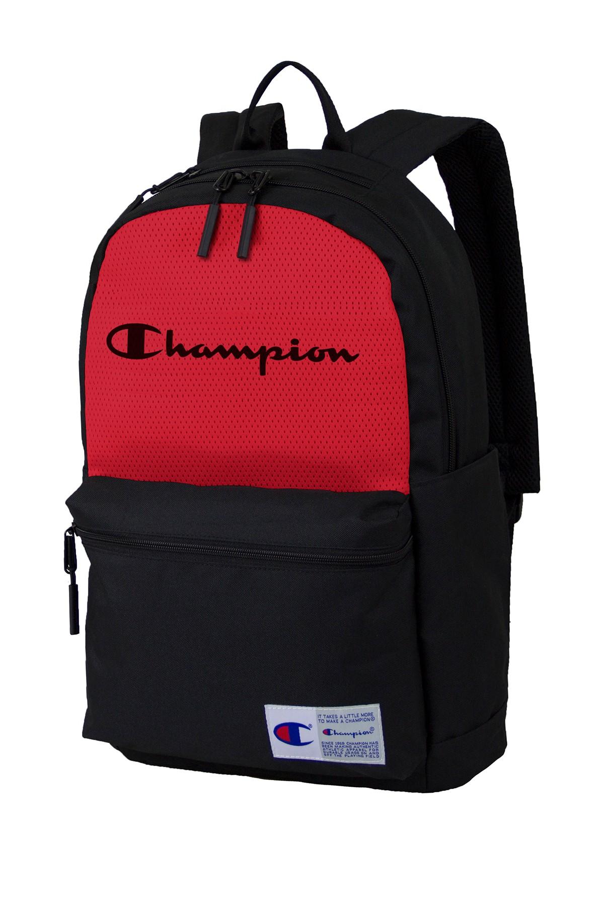 red and black backpack