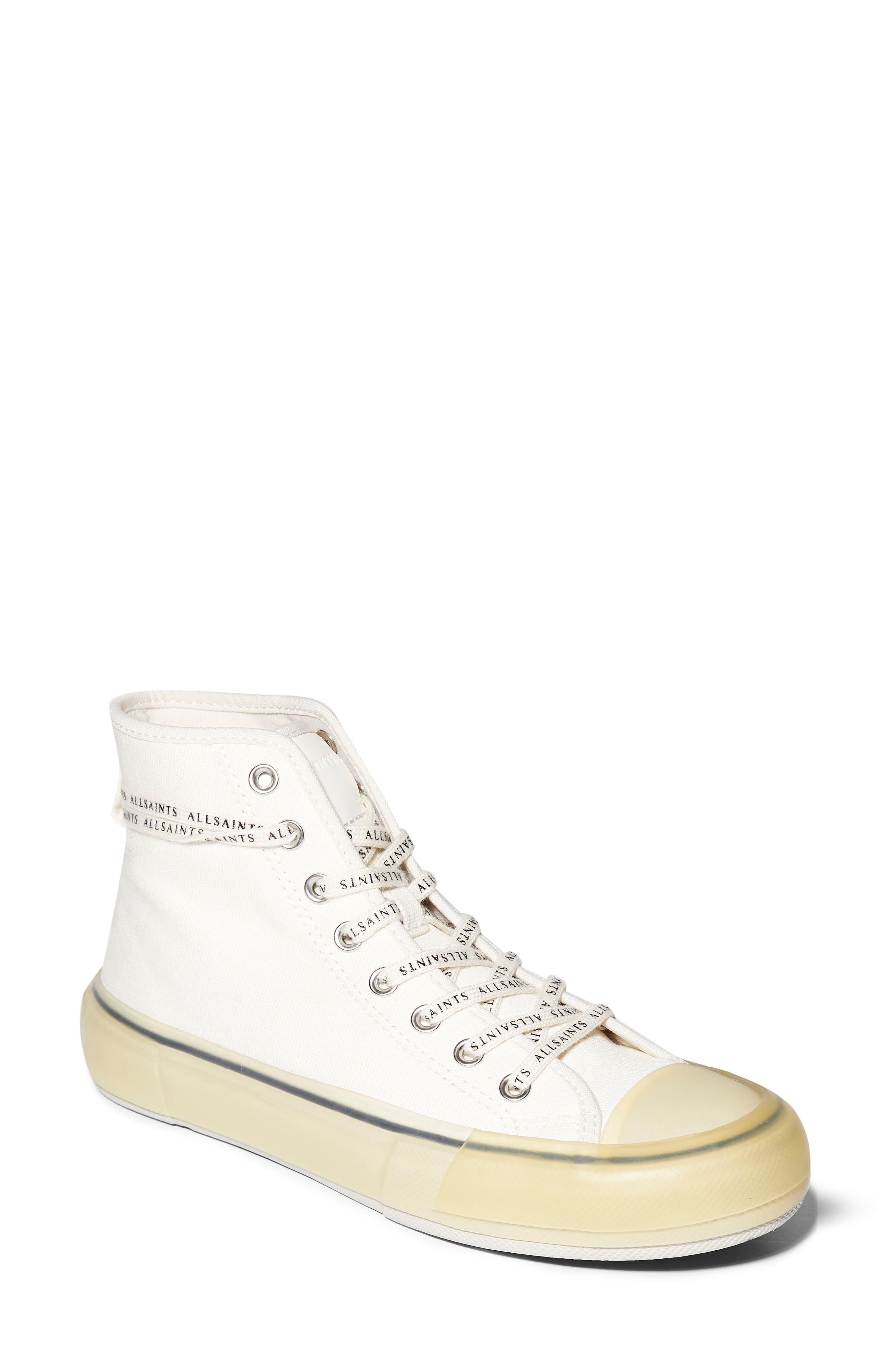AllSaints Jaxal Canvas High Top Sneaker In White At Nordstrom Rack Lyst