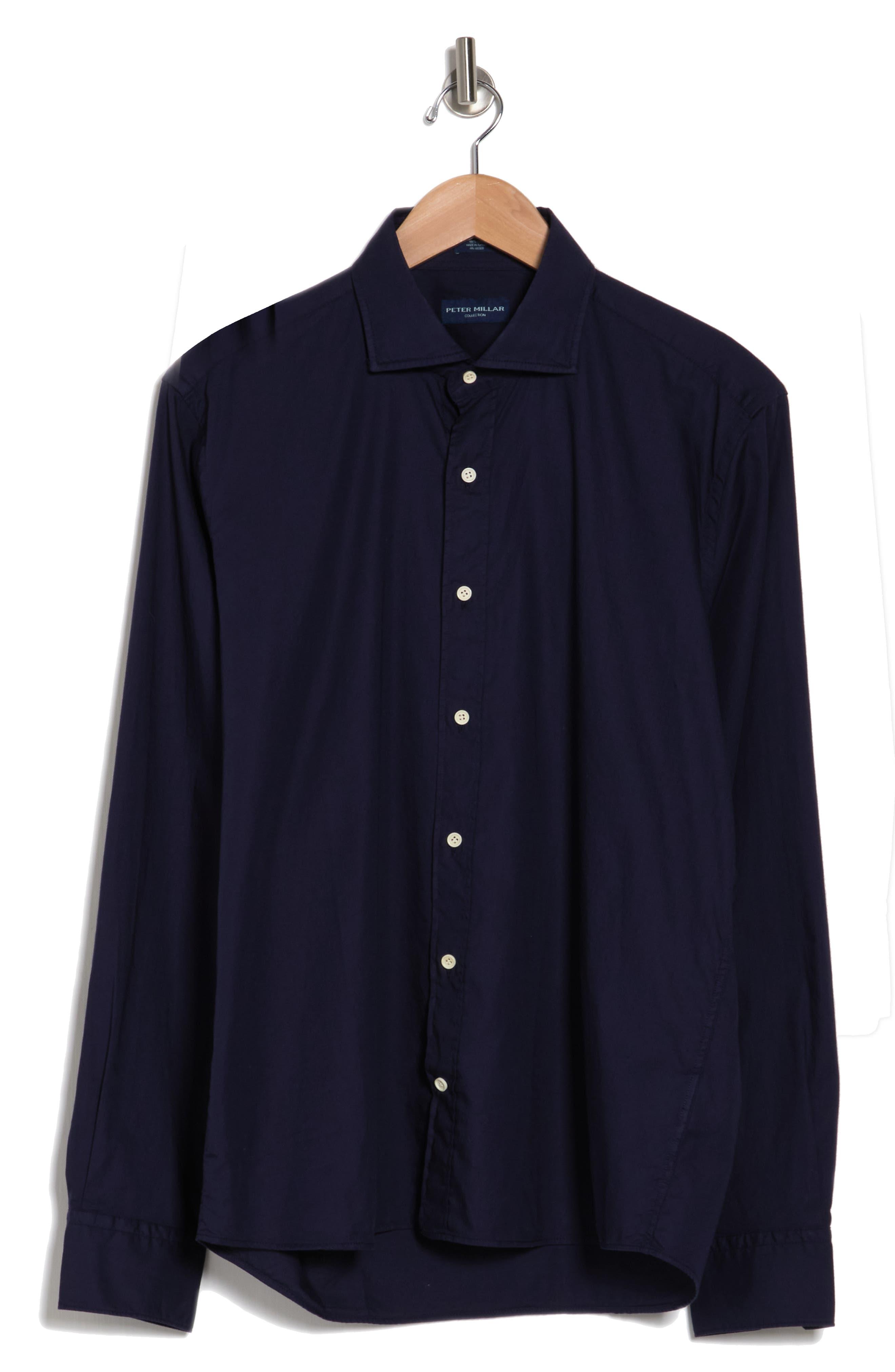 Peter Millar Sojourn Garment Dye Cotton Sport Shirt in Blue for