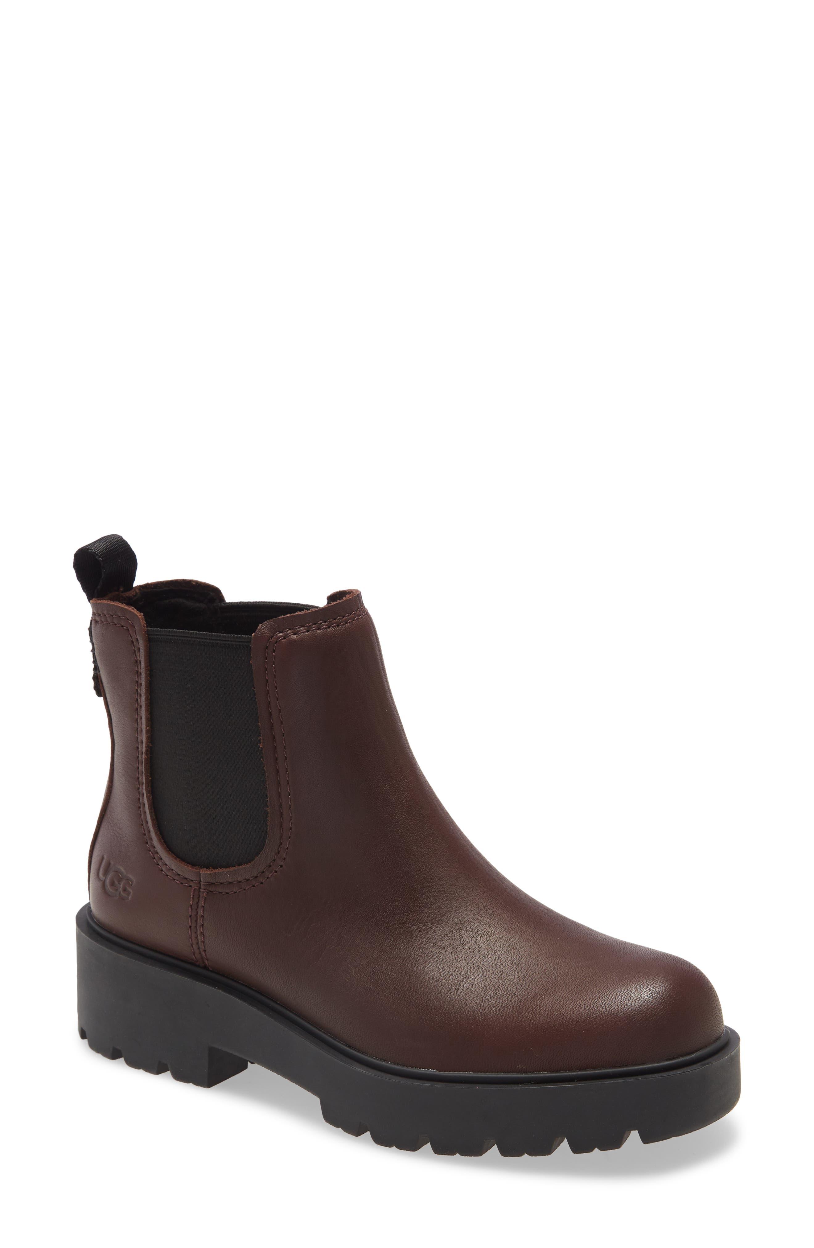 UGG Leather UGG Markstrum Waterproof Chelsea Boot in Burgundy Leather  (Brown) | Lyst