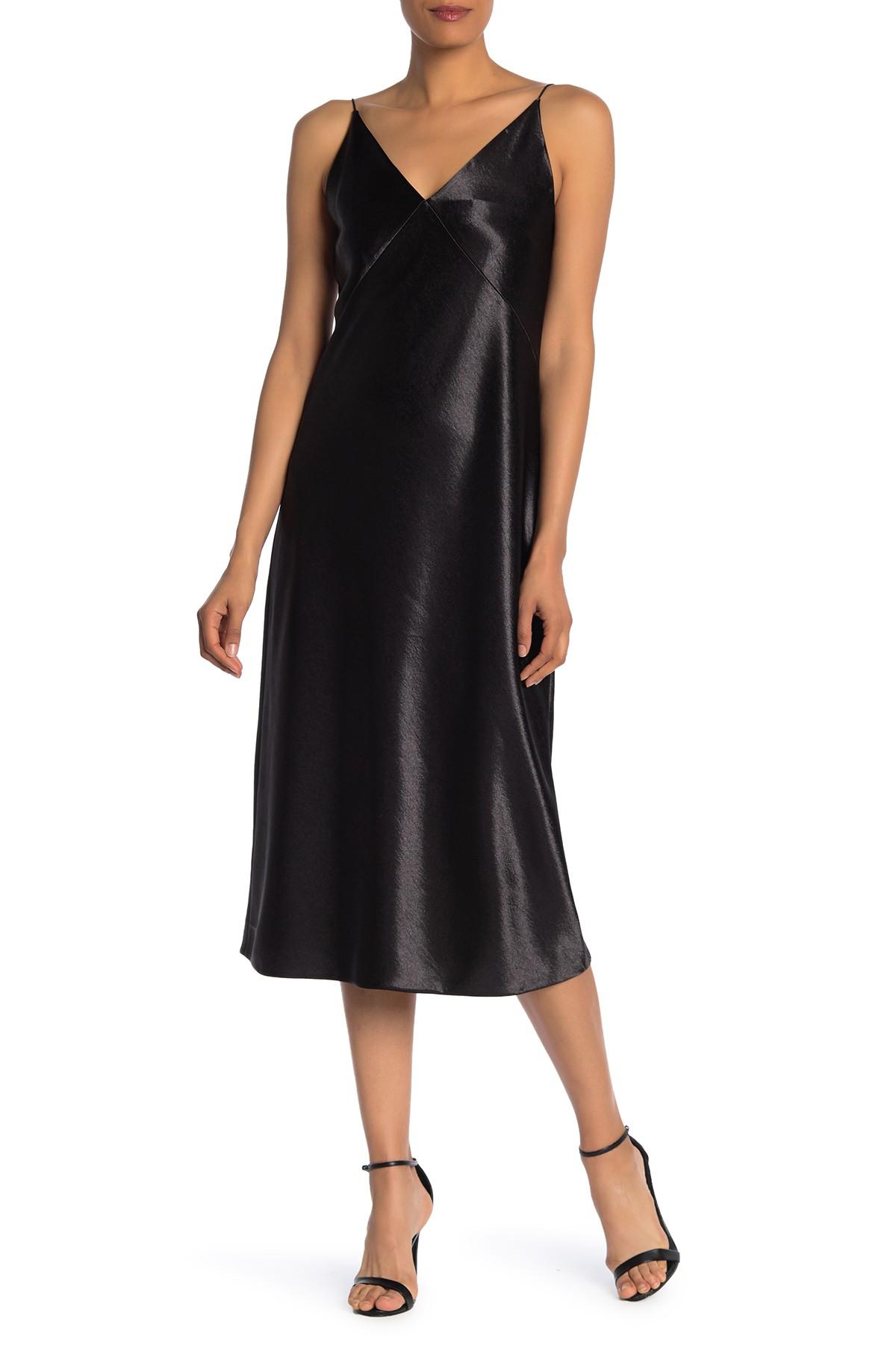 vince v neck bias dress