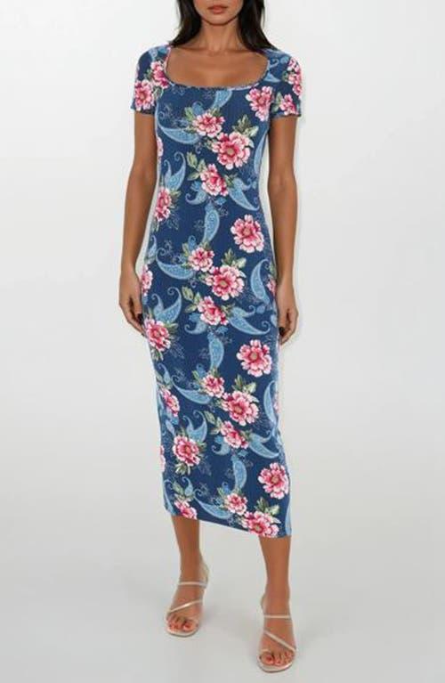 bebe floral embroidered midi dress 3D Floral Mockneck Midi Dress  bebe