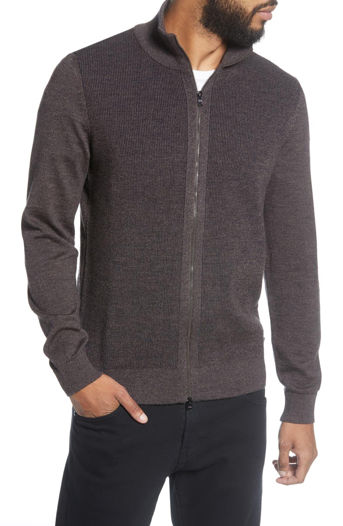 boss zip cardigan