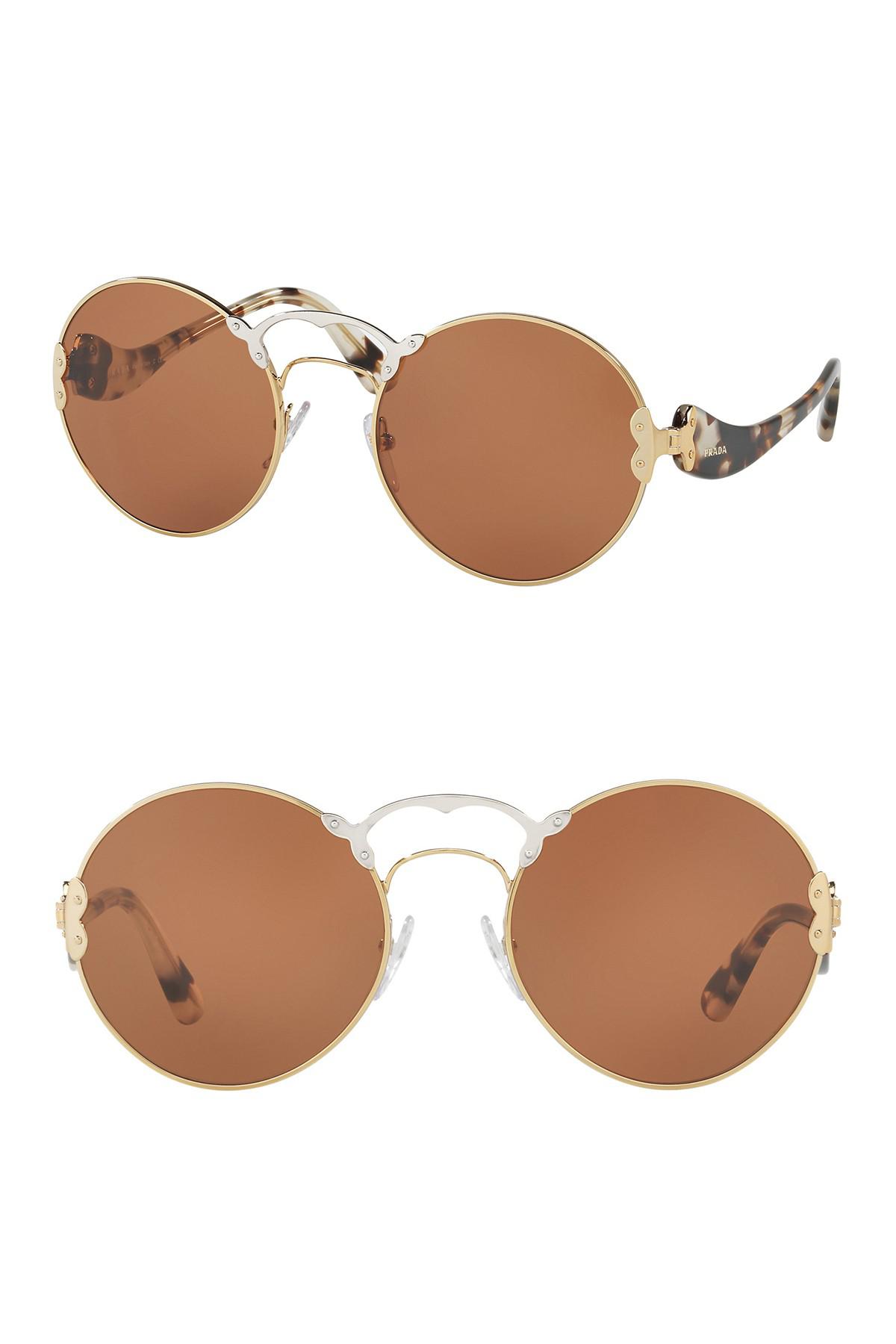 prada round catwalk 57mm sunglasses
