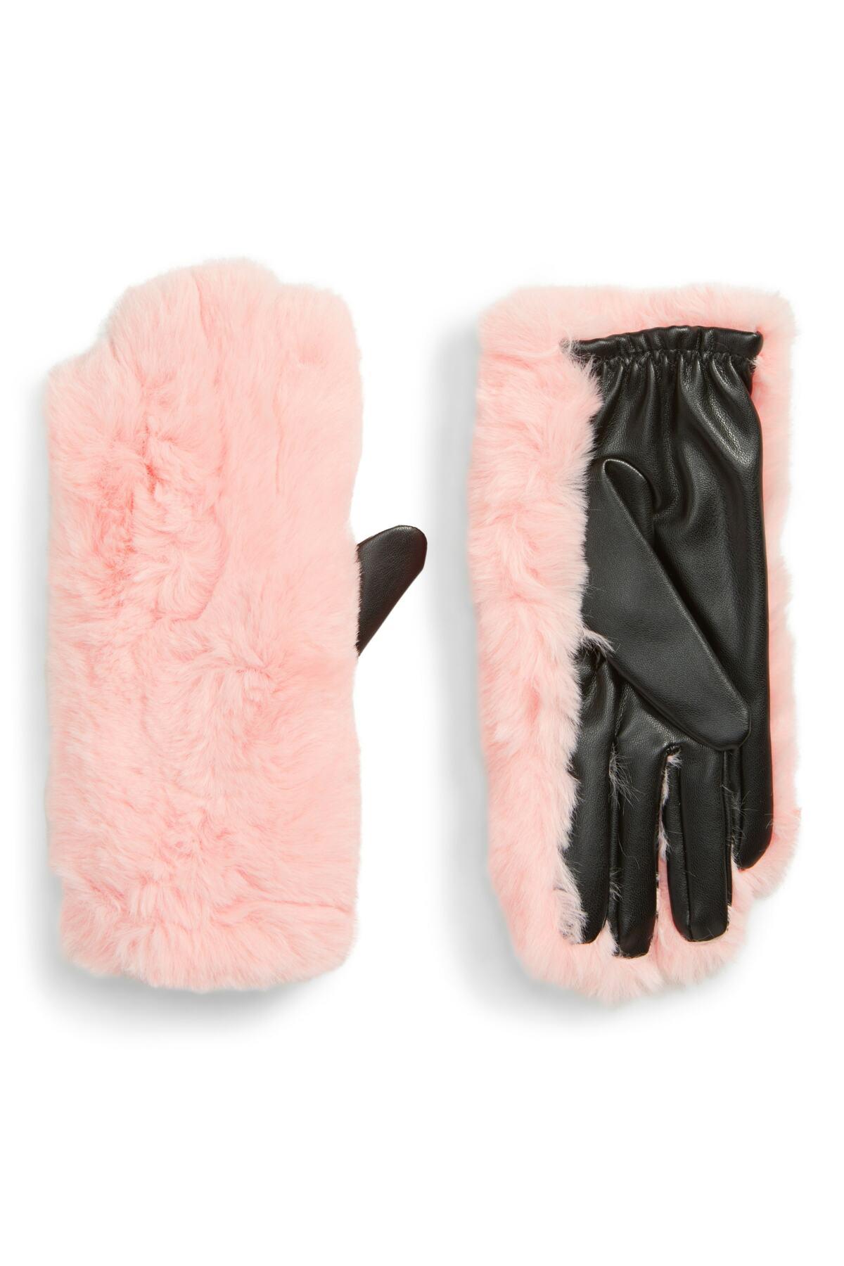 faux fur gloves