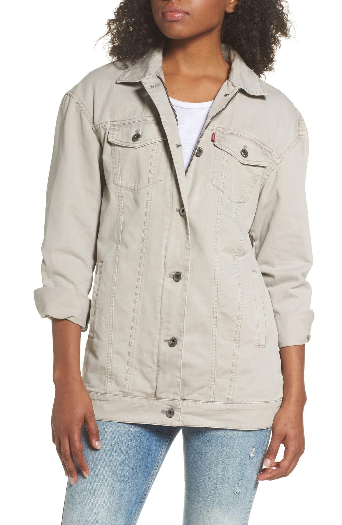 Levi's Cotton Oversized Canvas Trucker Jacket in Grey (Gray) Save 61