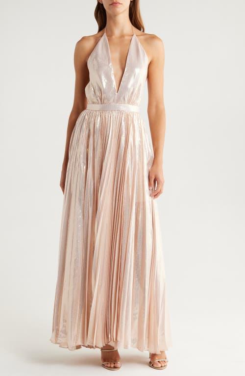 【Alice+Olivia】CAMILA メタリック シルク ガウン マキシドレス Alice + Olivia Camila Plunging V-neck Gown | Saks Fifth Avenue