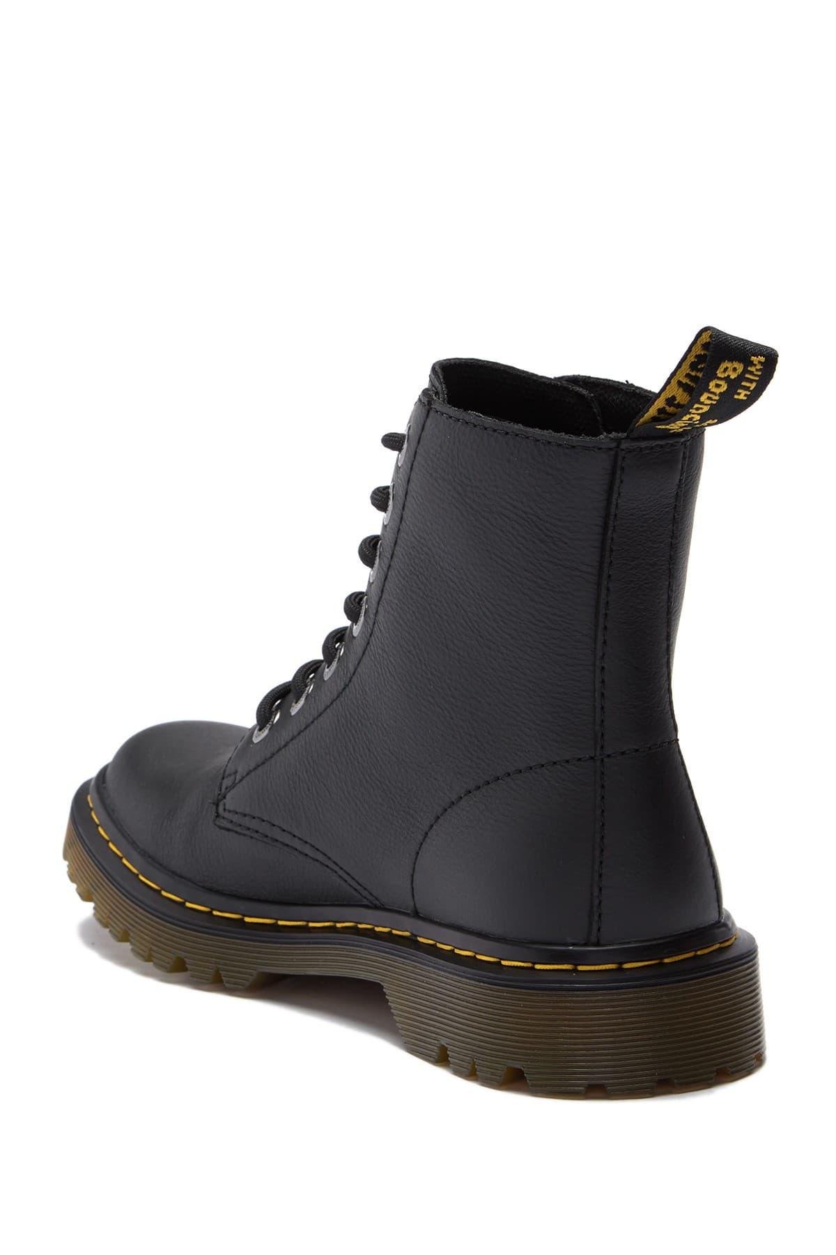 Dr. Martens Luana Leather Combat Boot in Black | Lyst