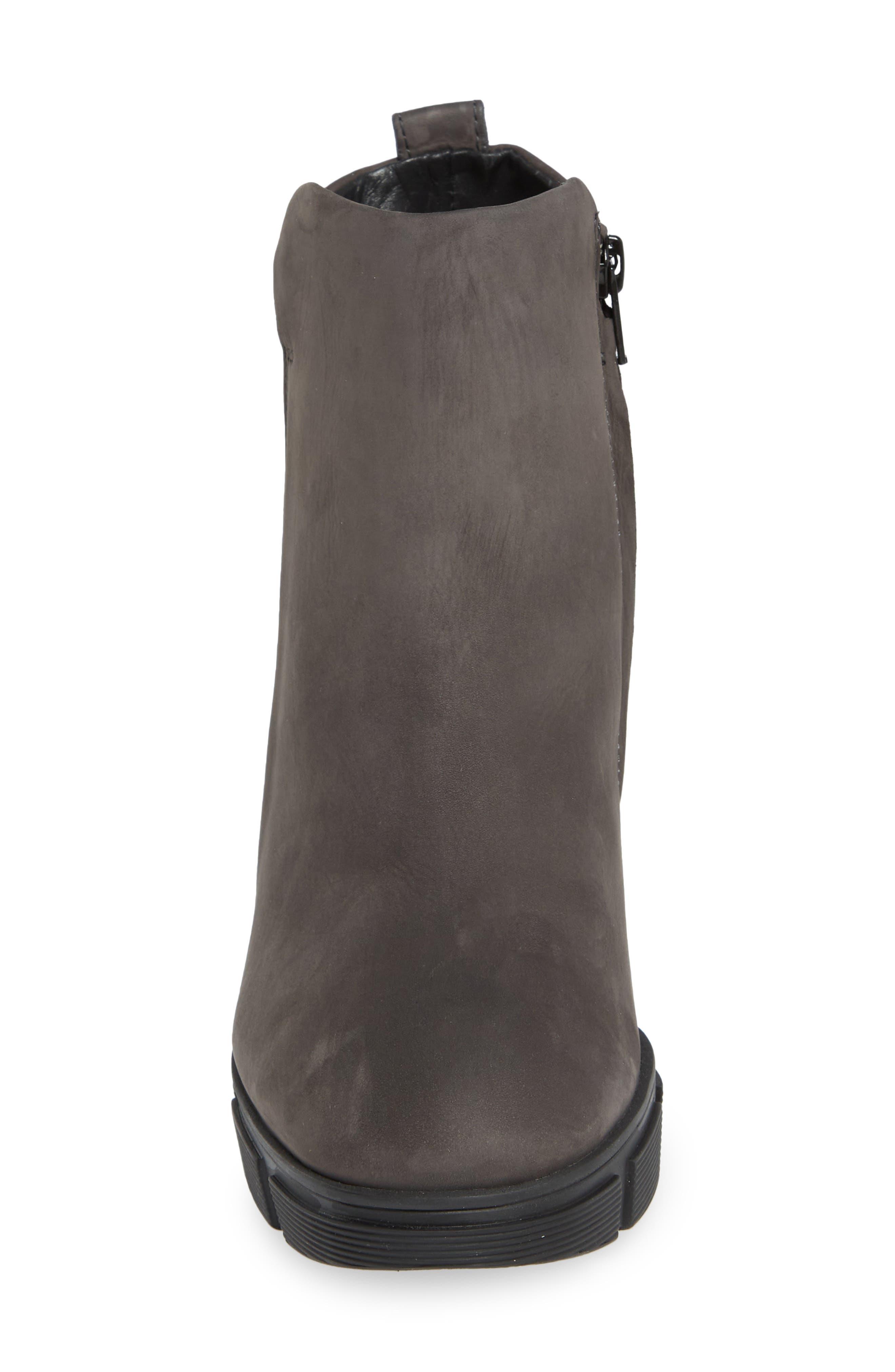 Paul Green Jolie Platform Bootie In Iron Nubuk At Nordstrom Rack