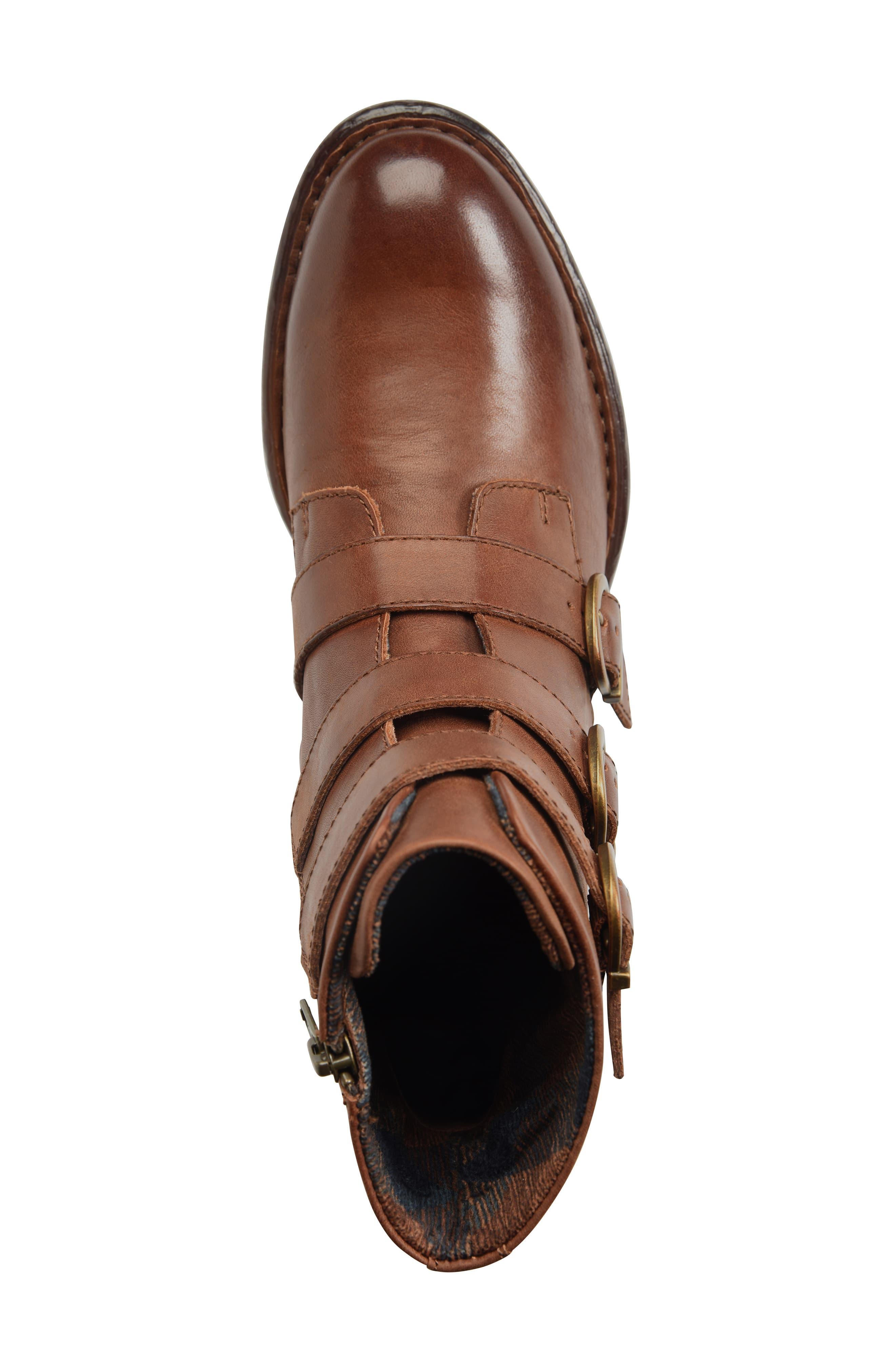 born buckle leather boots