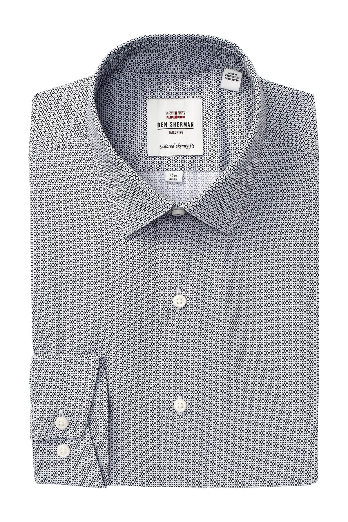 Lyst Ben Sherman Camden Twill Xtrim Fit Dress Shirt in Black for Men