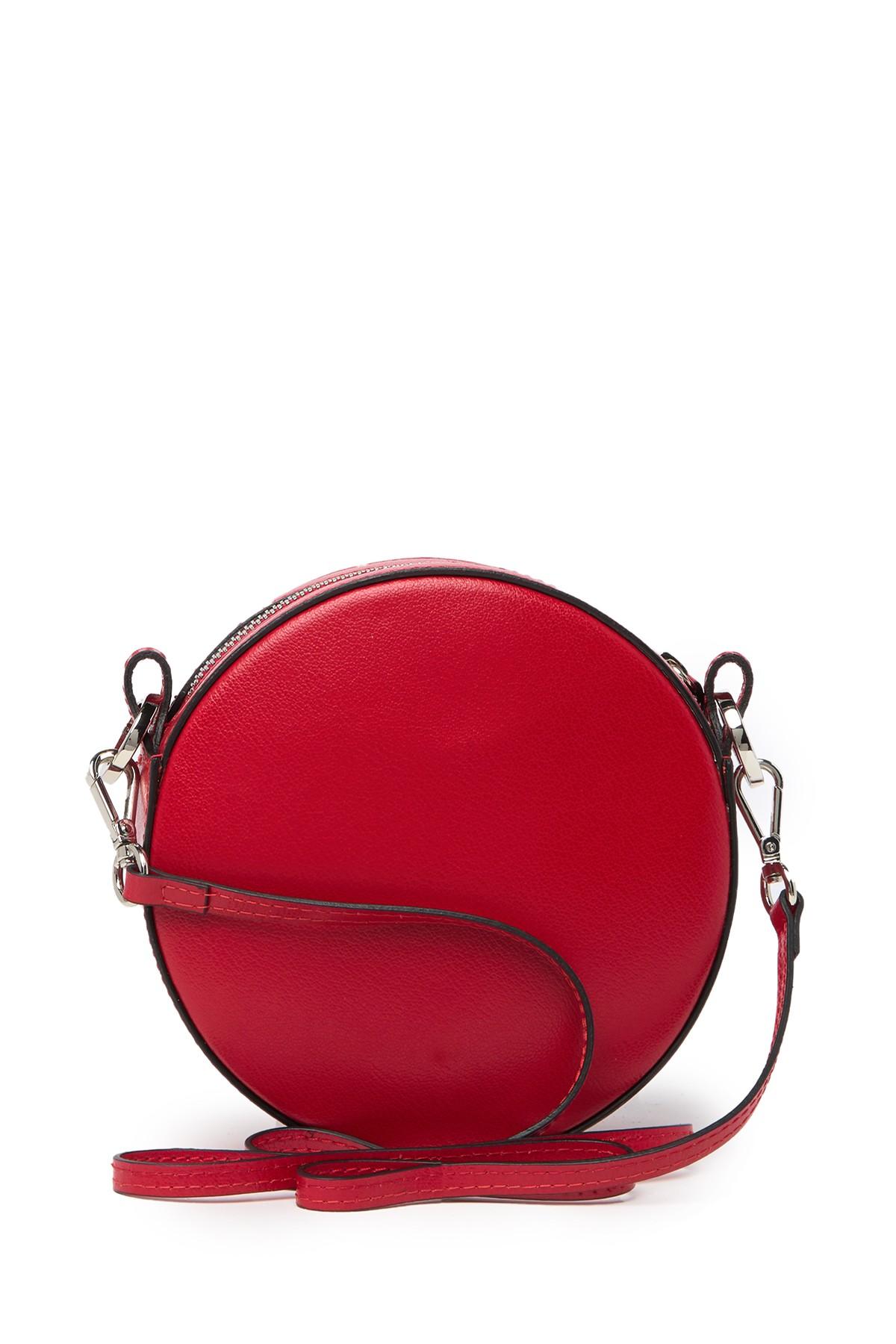 red round handbag