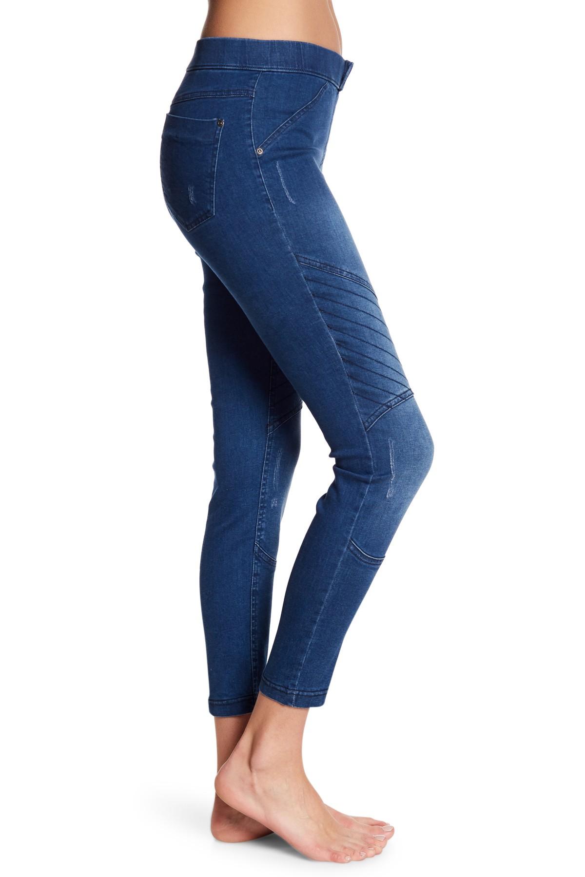 hue moto denim leggings