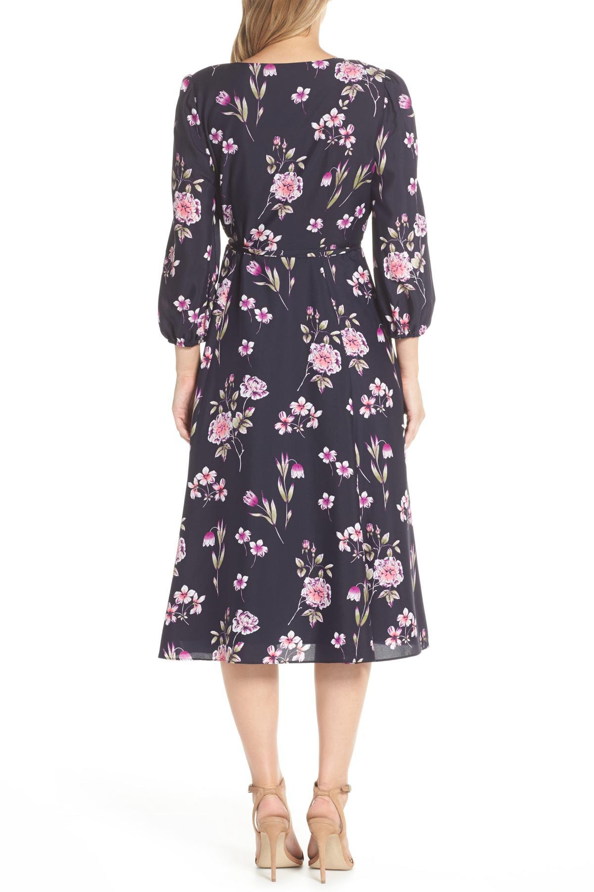 eliza j floral wrap dress