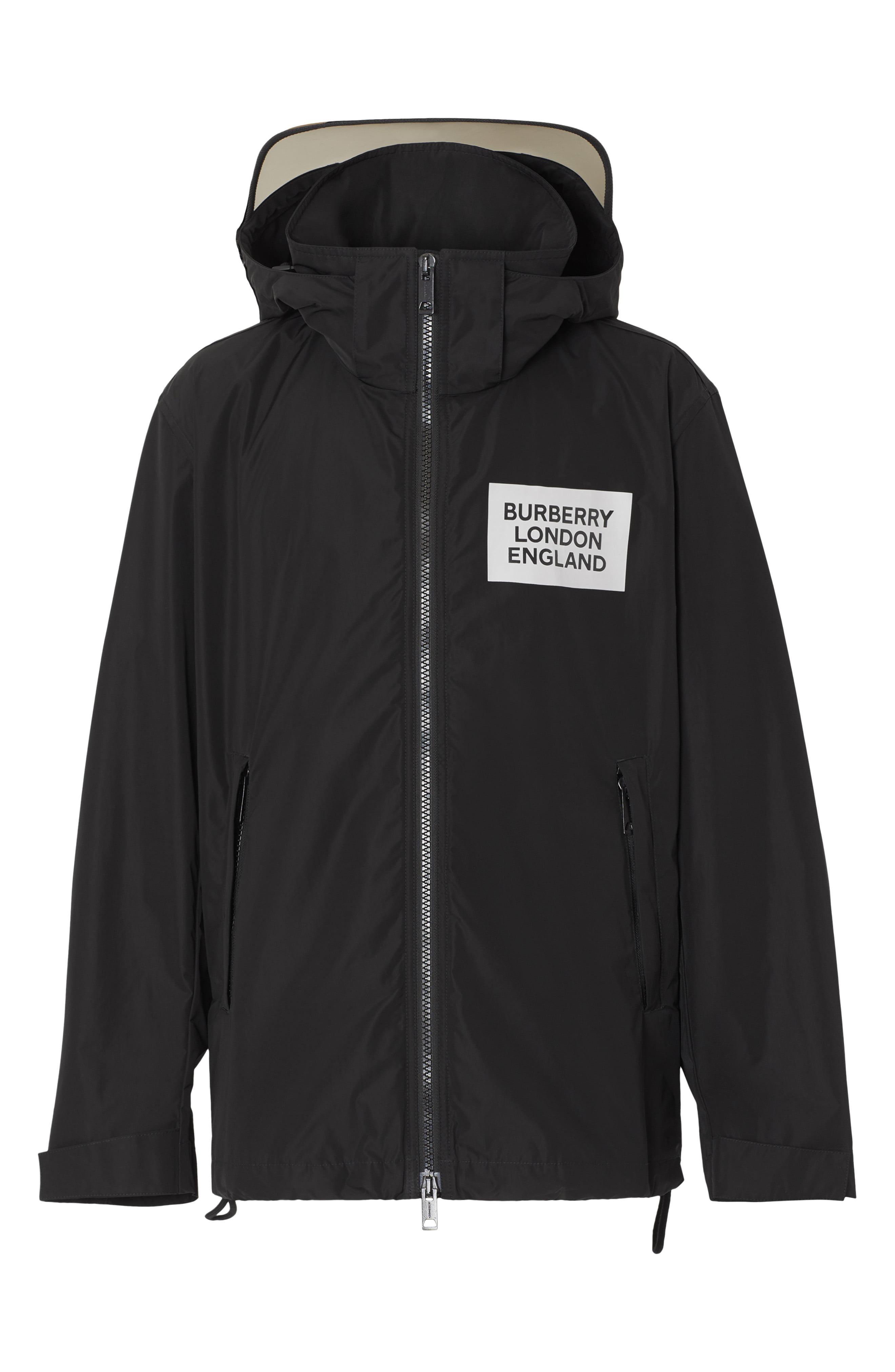 Burberry Detachable Hood Taffeta Jacket in Black for Men | Lyst