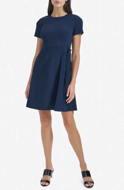 Calvin Klein Side Tie Pleated A-Line Dress in Blue | Lyst Calvin Klein Side Tie Pleated A-Line Dress in Blue | Lyst